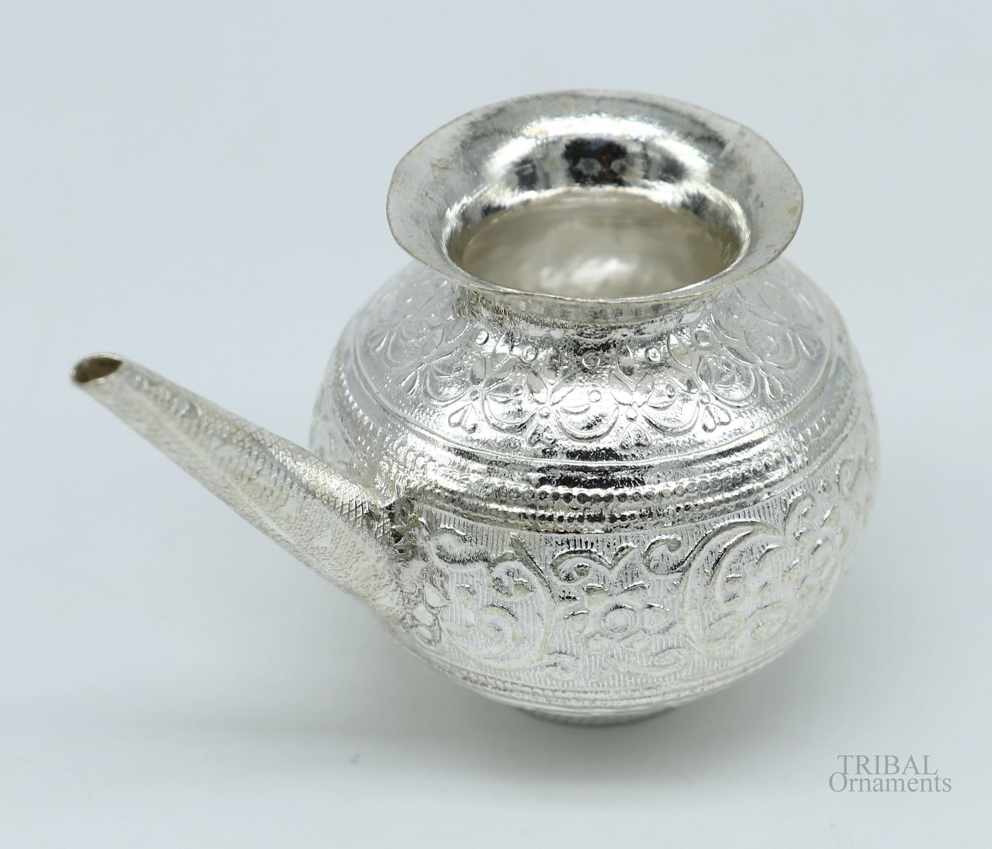 Solid sterling silver handmade SHiva Kalash jalabhishek pot unique silver puja article, water or milk shiva Abhishek kalash pot su610 - TRIBAL ORNAMENTS