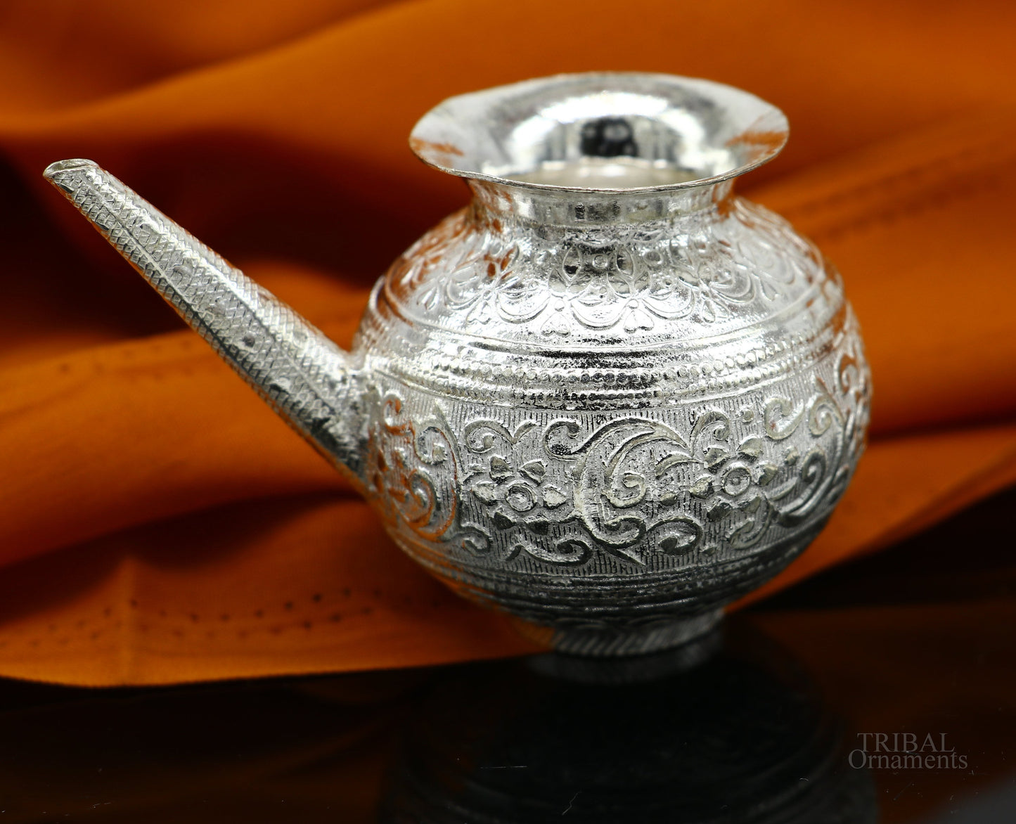 Solid sterling silver handmade SHiva Kalash jalabhishek pot unique silver puja article, water or milk shiva Abhishek kalash pot su610 - TRIBAL ORNAMENTS