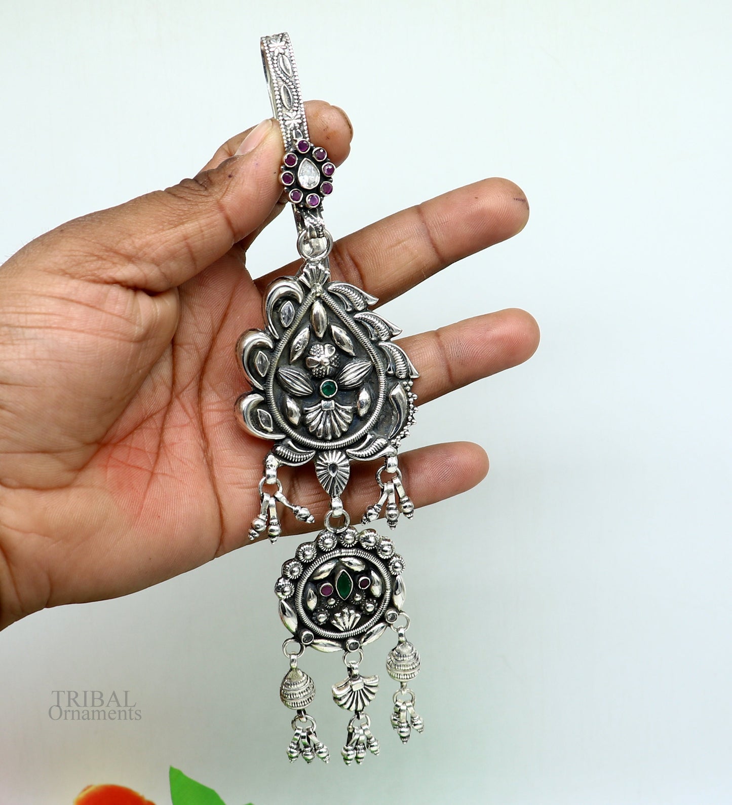925 Sterling silver Vintage design handmade excellent solid silver key chain fabulous sari pin key chain tribal wedding waist jewelry skey01 - TRIBAL ORNAMENTS