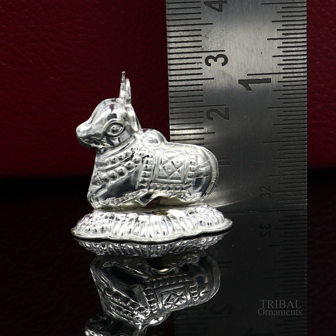 Lord Shiva Vahan Nandi Maharaj sterling silver handmade small article for puja, best gift for lord Shiva, divine statue su613 - TRIBAL ORNAMENTS