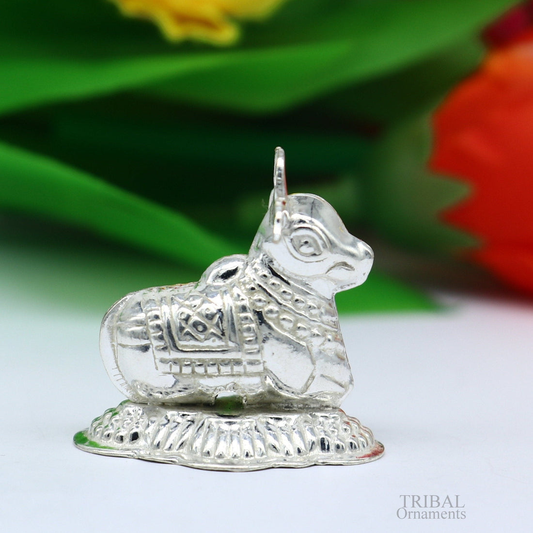 Lord Shiva Vahan Nandi Maharaj sterling silver handmade small article for puja, best gift for lord Shiva, divine statue su613 - TRIBAL ORNAMENTS