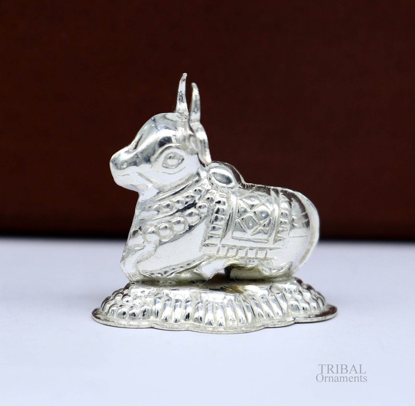Lord Shiva Vahan Nandi Maharaj sterling silver handmade small article for puja, best gift for lord Shiva, divine statue su613 - TRIBAL ORNAMENTS