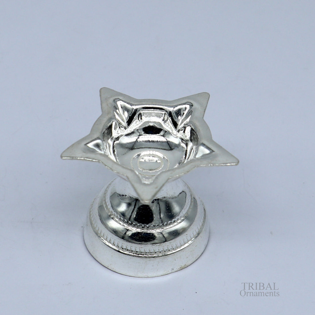 Solid sterling silver handmade elegant oil lamp, silver home temple utensils, silver diya, deepak, silver vessels, silver puja article su615 - TRIBAL ORNAMENTS