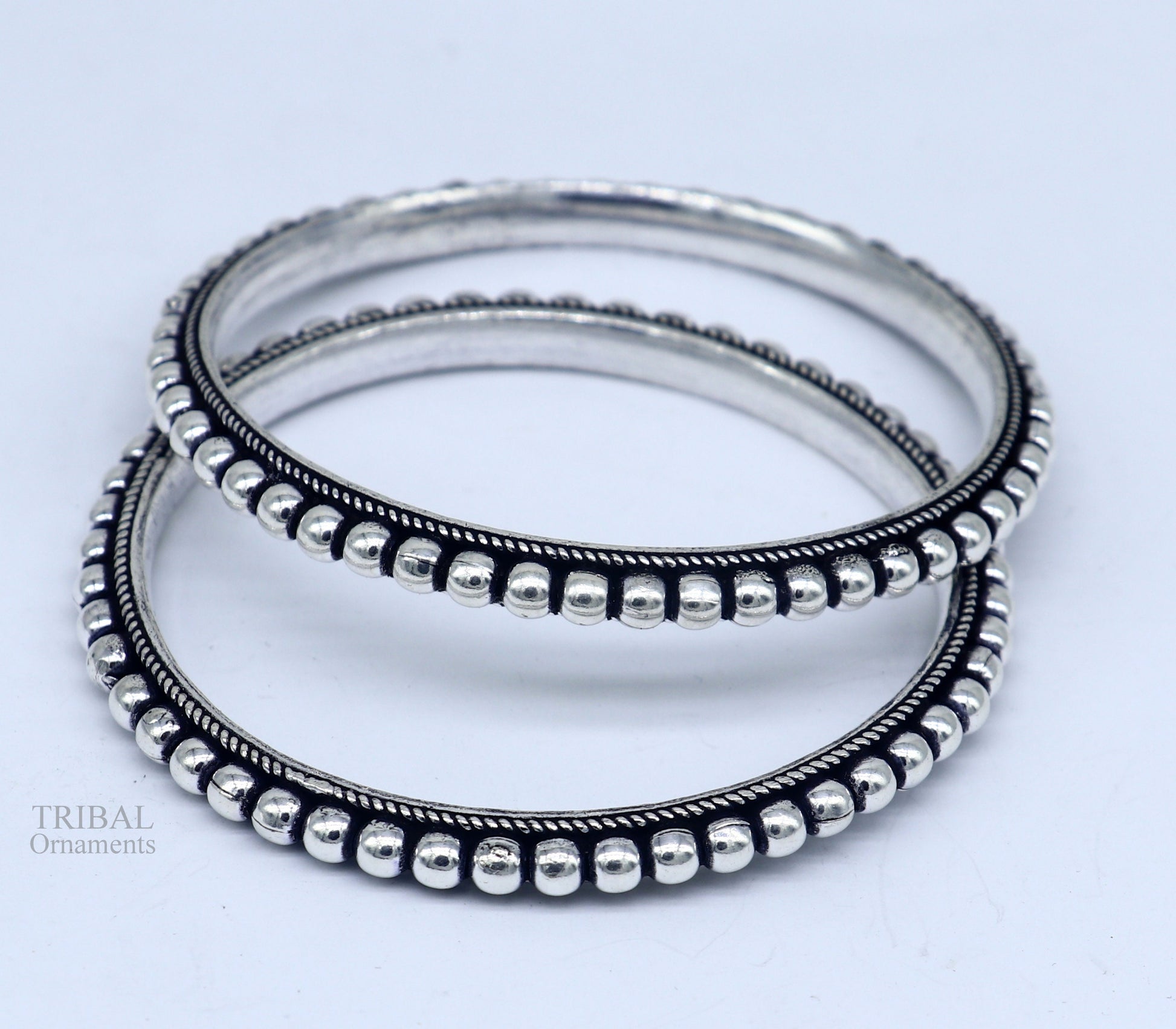 925 sterling silver amazing silver beaded bangle bracelet, excellent custom made oxidized personalized bangle jewelry for belly dance nba273 - TRIBAL ORNAMENTS