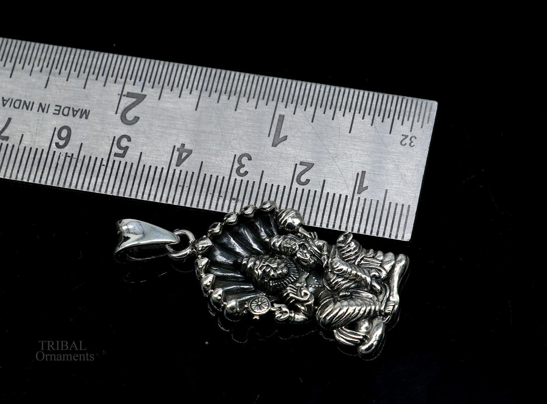925 sterling silver handmade Vishnu with Laxmi (narsimha)pendant, amazing stylish unisex pendant personalized jewelry ssp445 - TRIBAL ORNAMENTS
