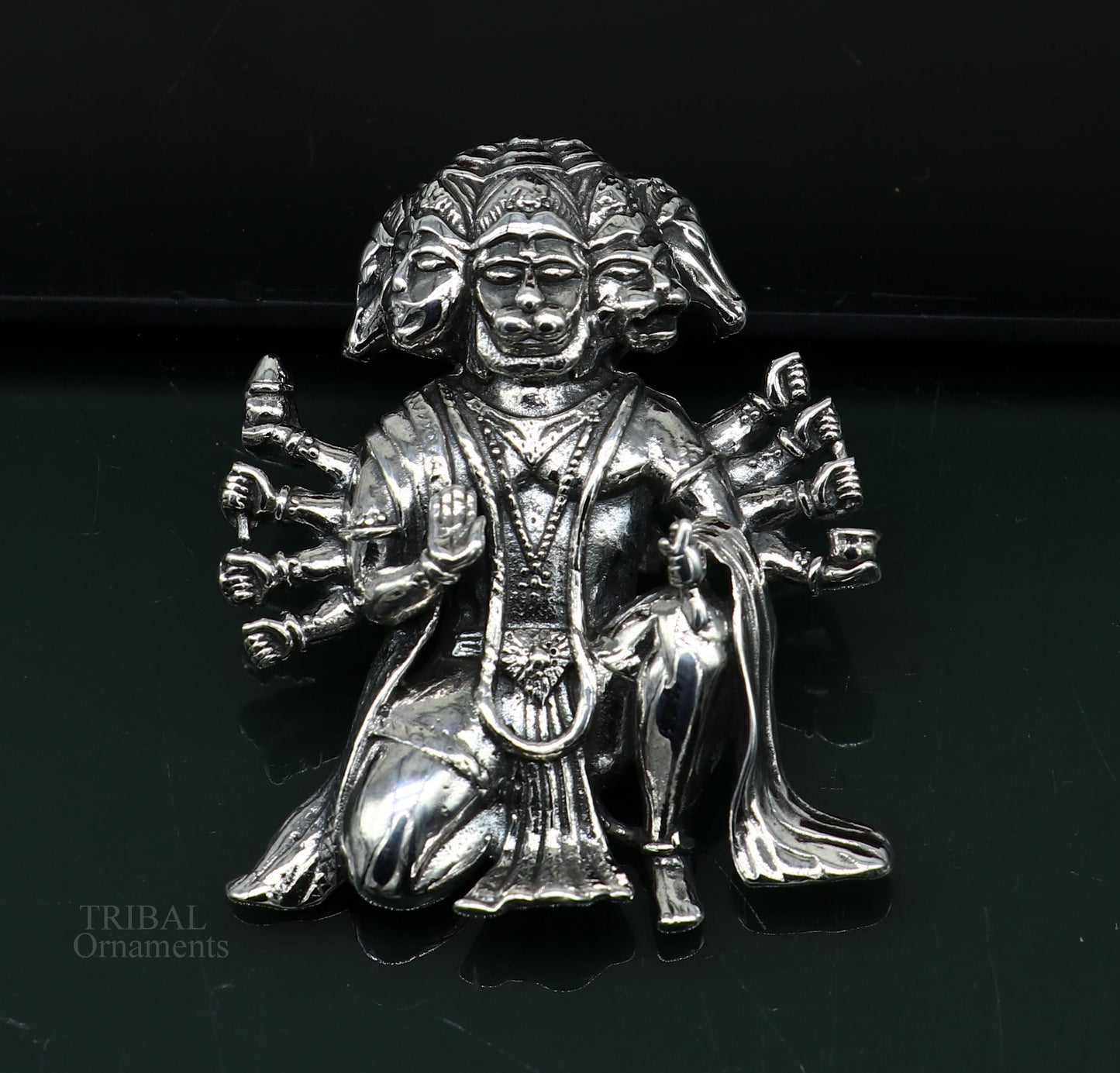Pure 925 sterling silver handmade Hindu god Lord Panchmukhi Hanuman pendant, amazing designer fabulous pendant unisex gifting jewelry nsp449 - TRIBAL ORNAMENTS