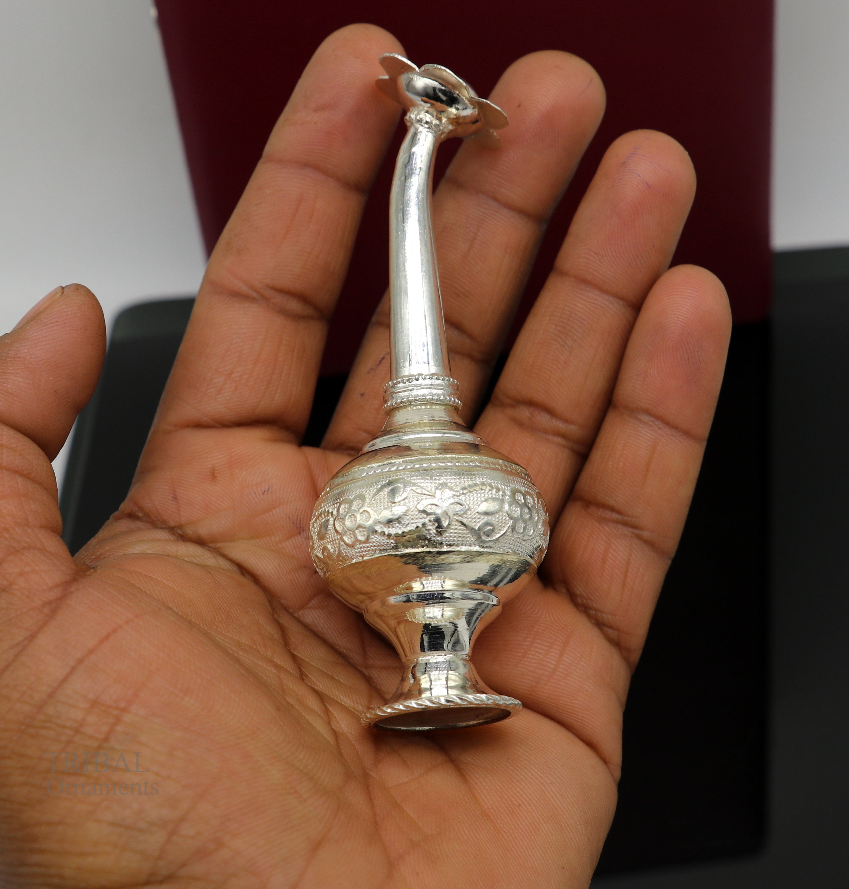 925 sterling silver customized design silver spray bottle, silver perfume  bottle, royal style spray article, puja utensils, best gift su164 | TRIBAL  ORNAMENTS