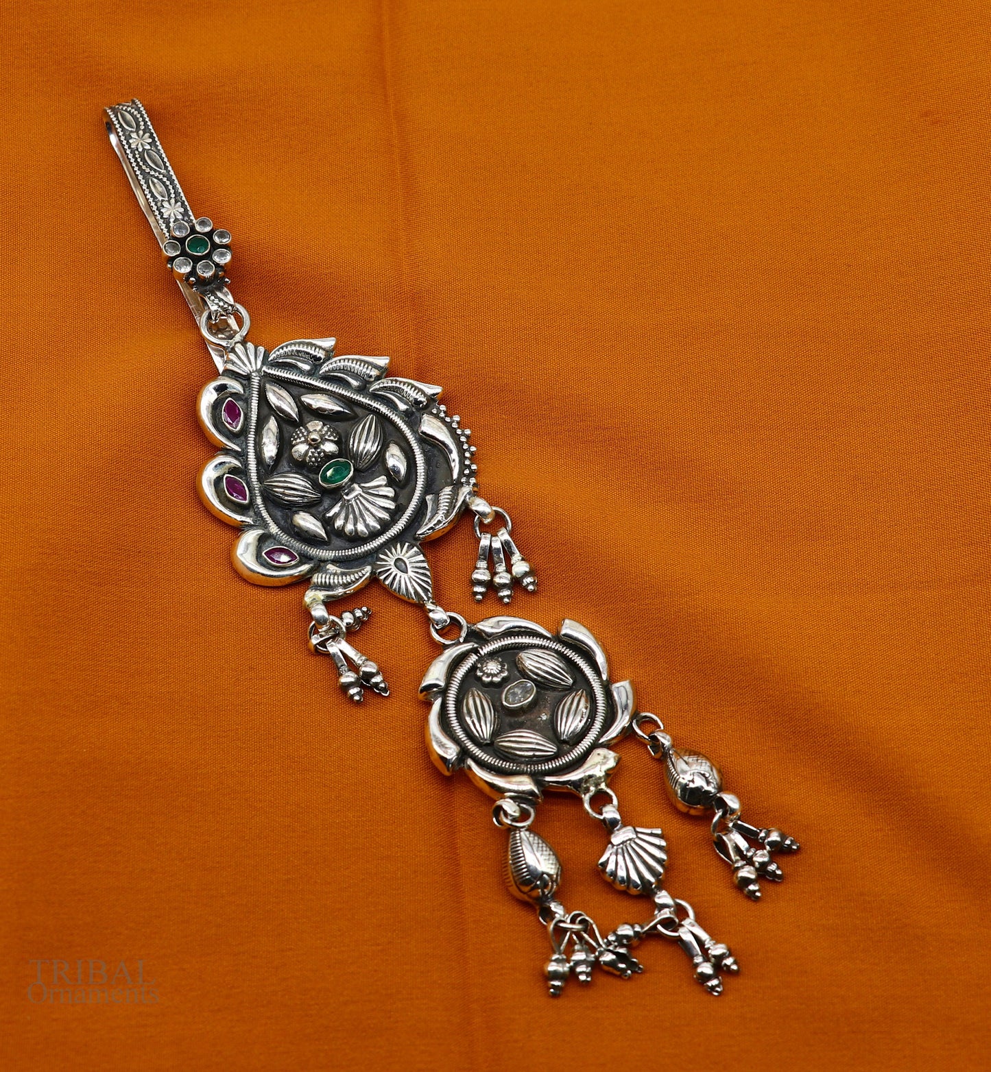 925 Sterling silver Vintage design handmade excellent silver key chain fabulous sari pin key chain tribal wedding waist jewelry skey04 - TRIBAL ORNAMENTS