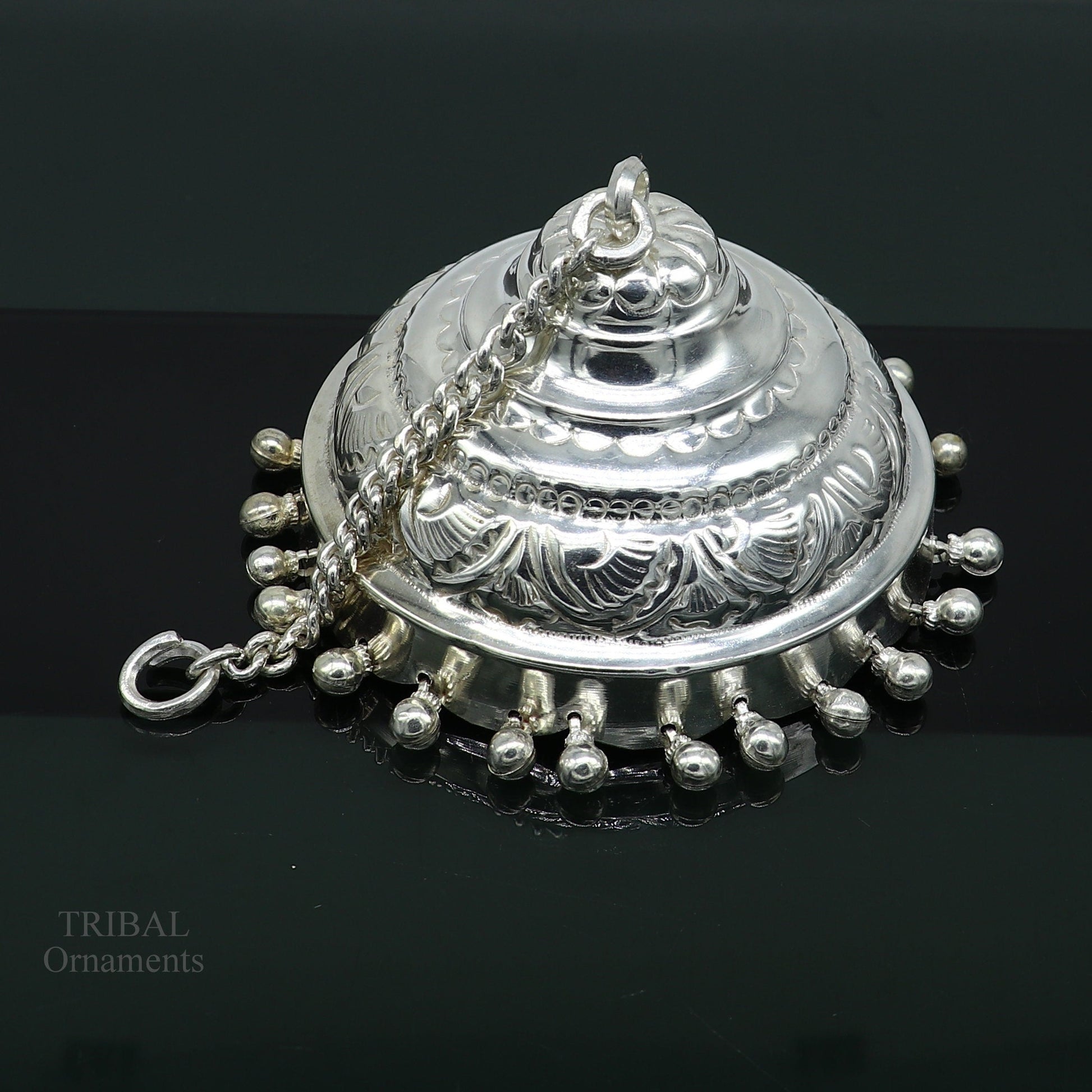 Solid Silver god chattar or chhatra, silver umbrella god temple art, hand craved sterling silver temple article, temple utensils su631 - TRIBAL ORNAMENTS