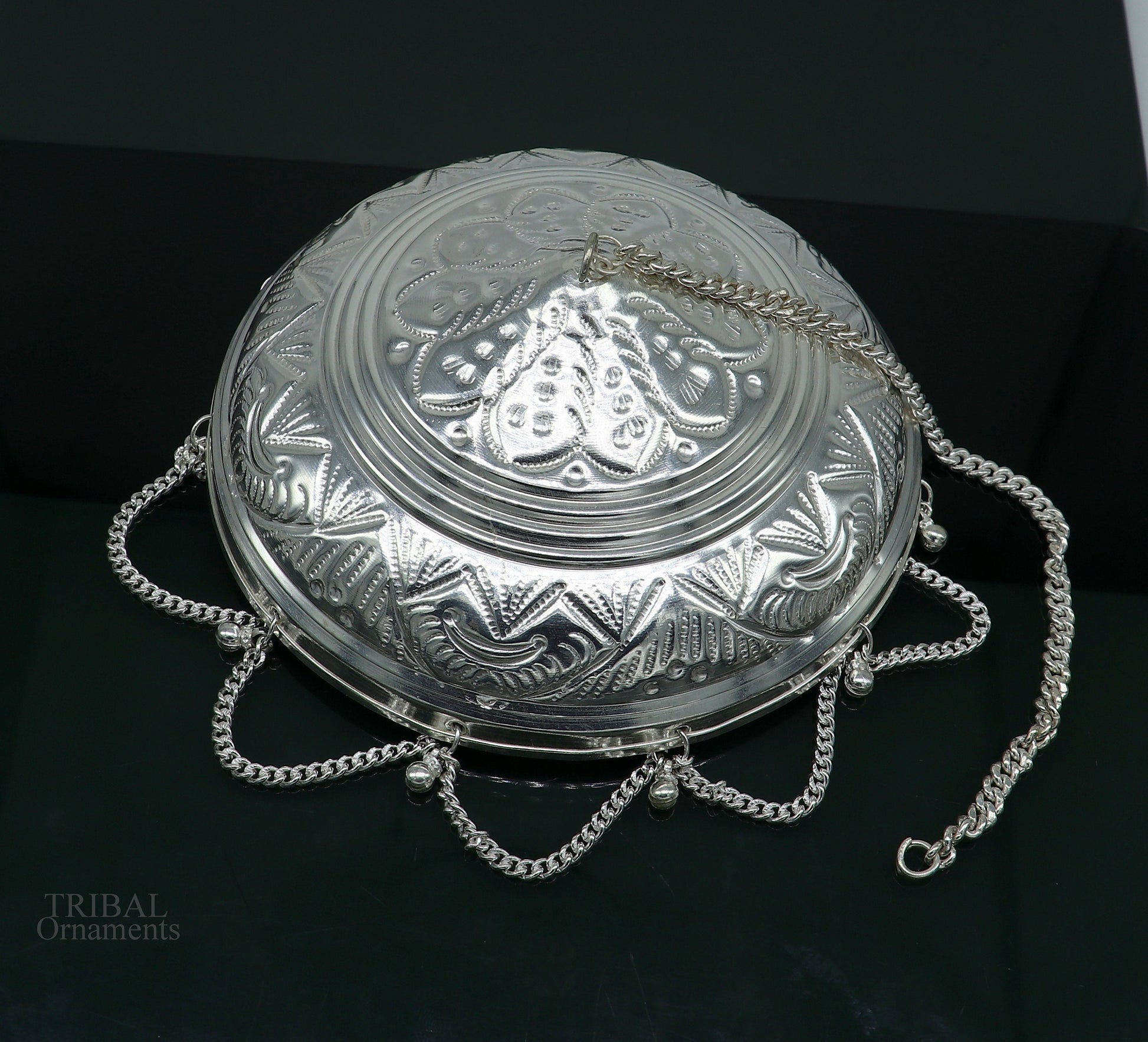 Solid Silver god chattar or chhatra, silver umbrella god temple art, hand craved sterling silver temple article, temple utensils su633 - TRIBAL ORNAMENTS