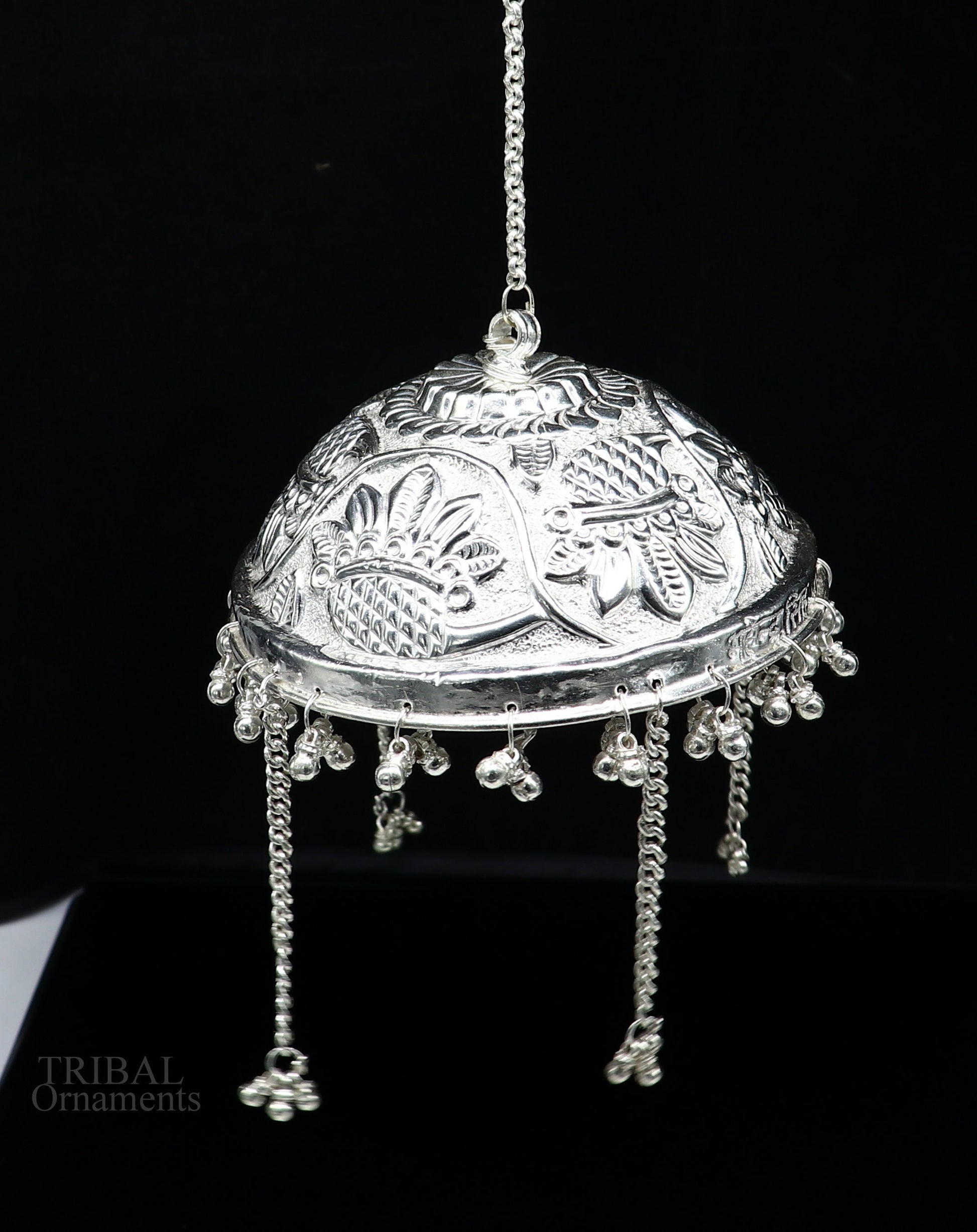Handmade Solid Silver nakshi work chattar or chhatra, silver umbrella god temple art, sterling silver article, temple utensils su635 - TRIBAL ORNAMENTS
