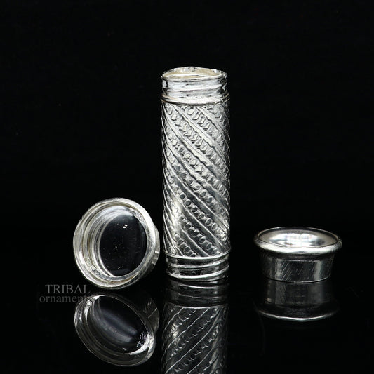 925 Sterling silver handmade small pill box, Tobacco box, storage box silver utensils, silver box, personal box men's accessories su649 - TRIBAL ORNAMENTS