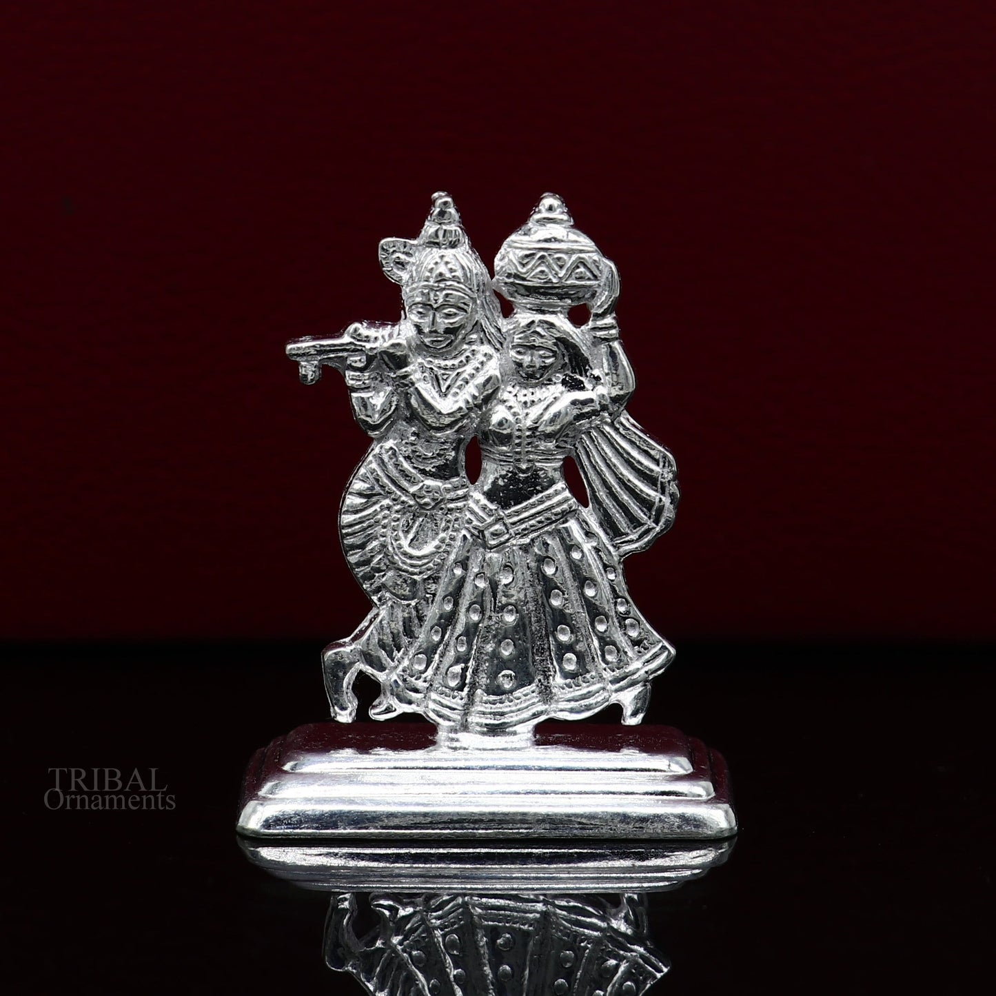 Hindu idol Radha krishna tiny statue, amazing Rasleela dancing krishna and Radha, lord krishna figurine, love article to gift her art491 - TRIBAL ORNAMENTS
