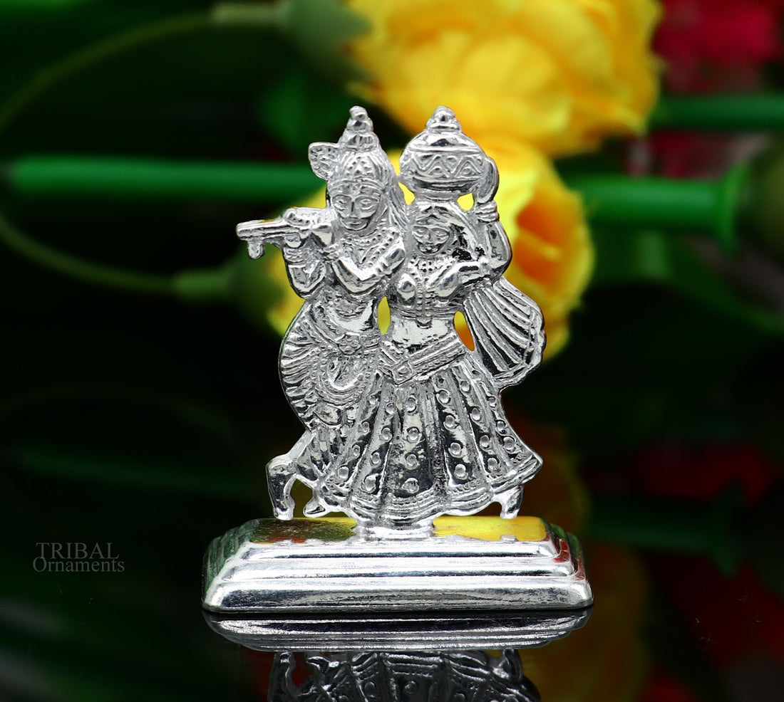 Hindu idol Radha krishna tiny statue, amazing Rasleela dancing krishna and Radha, lord krishna figurine, love article to gift her art491 - TRIBAL ORNAMENTS