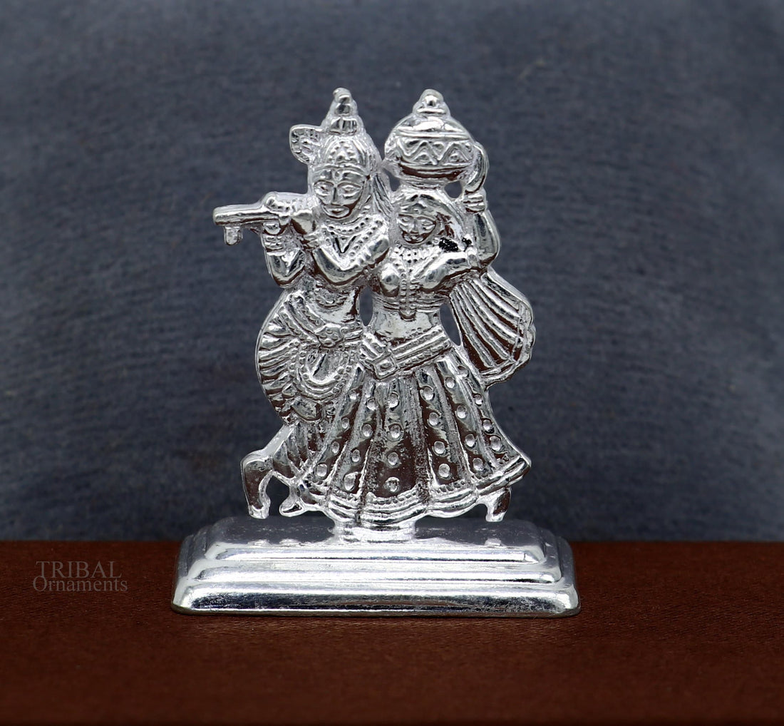 Hindu idol Radha krishna tiny statue, amazing Rasleela dancing krishna and Radha, lord krishna figurine, love article to gift her art491 - TRIBAL ORNAMENTS