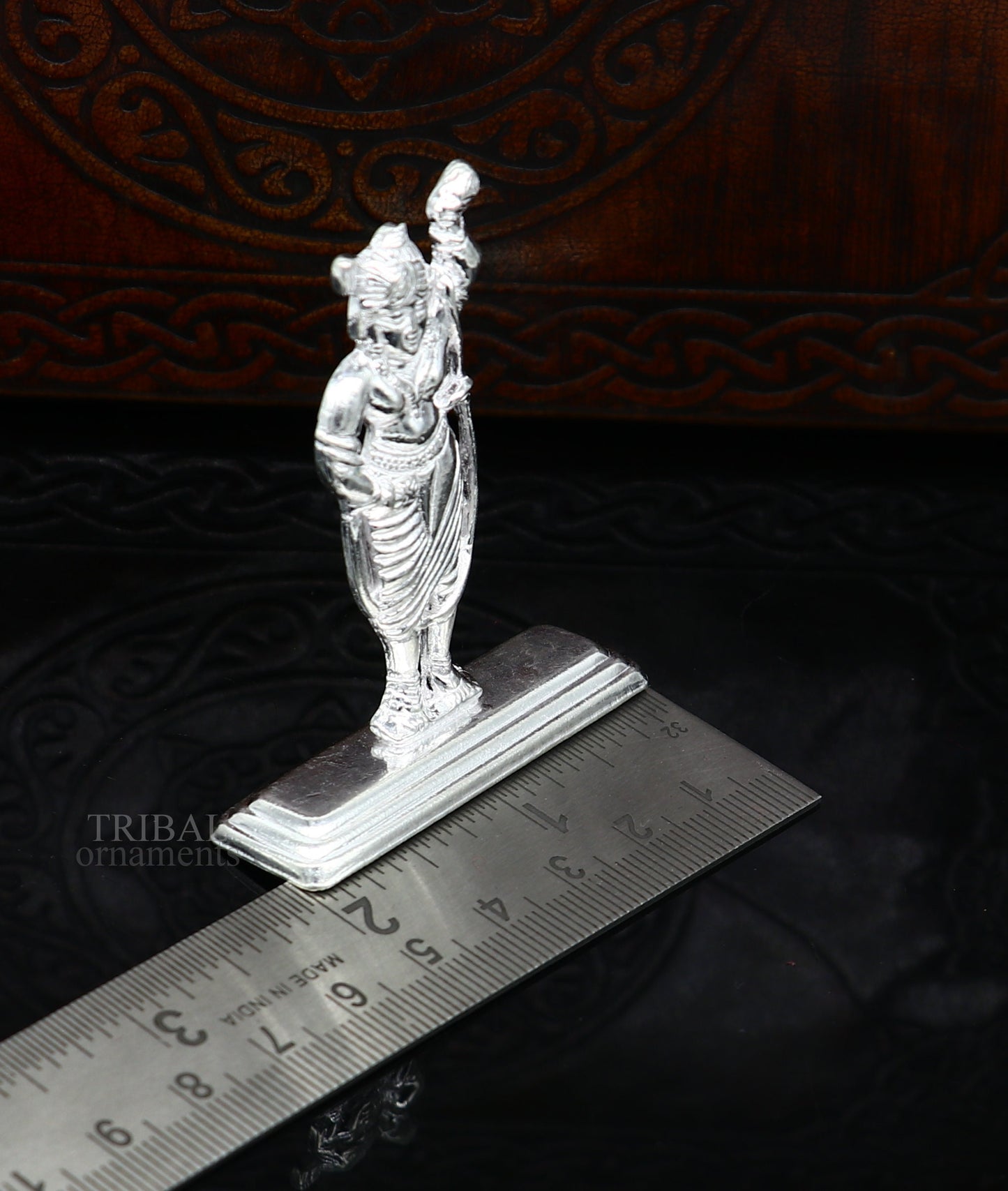 Silver lord krishna narayan avtar shri Nathji statue figurine, solid silver article, best gift for décor your car front for blessing art455 - TRIBAL ORNAMENTS