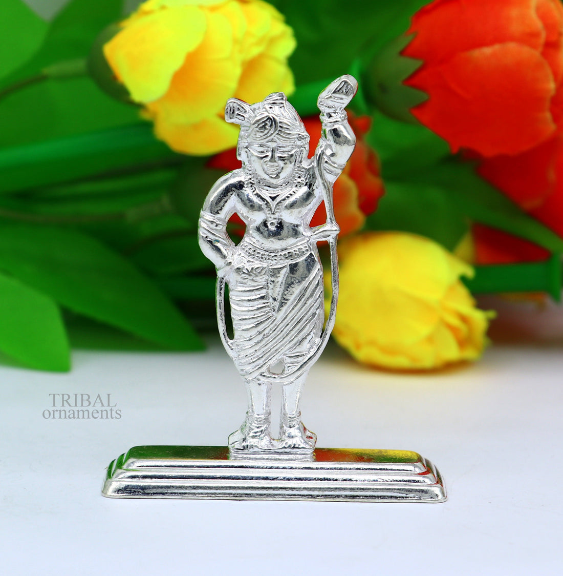 Silver lord krishna narayan avtar shri Nathji statue figurine, solid silver article, best gift for décor your car front for blessing art455 - TRIBAL ORNAMENTS