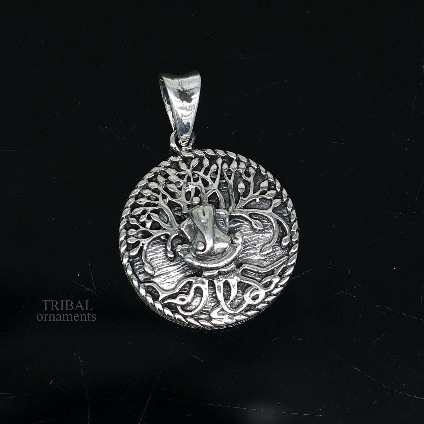 925 sterling silver handmade gorgeous Idol lord Ganesha stylish pendant, exclusive, customized pendant unisex gifts tribal jewelry nsp450 - TRIBAL ORNAMENTS