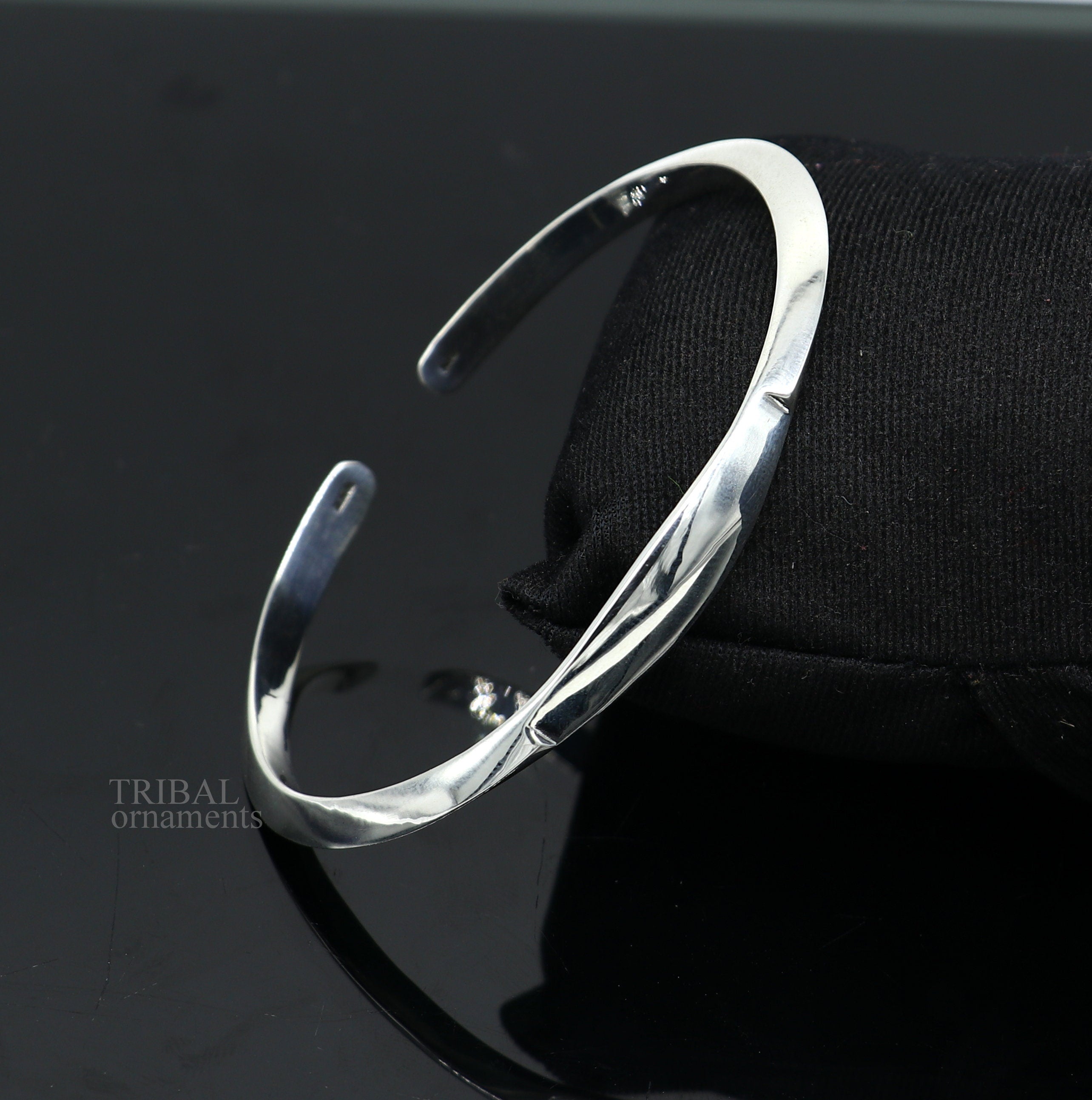 925 sterling silver plain shiny designer bangle bracelet kada excellent personalized gifting adjustable fancy bangle men s or girls cuff88