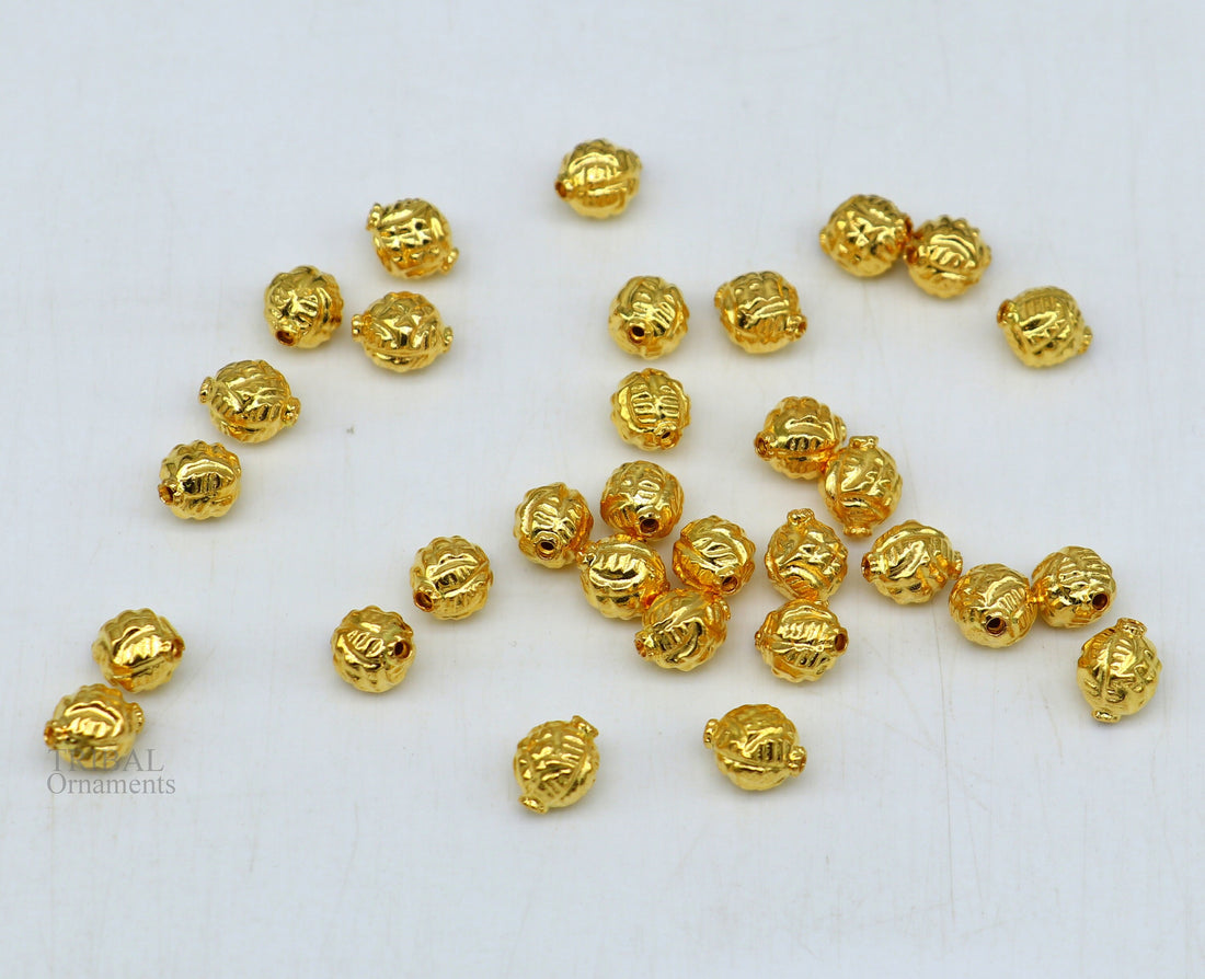 Vintage antique handmade loose beads traditional designer 22k yellow gold beads or ball for custom jewelry making Bead21 - TRIBAL ORNAMENTS