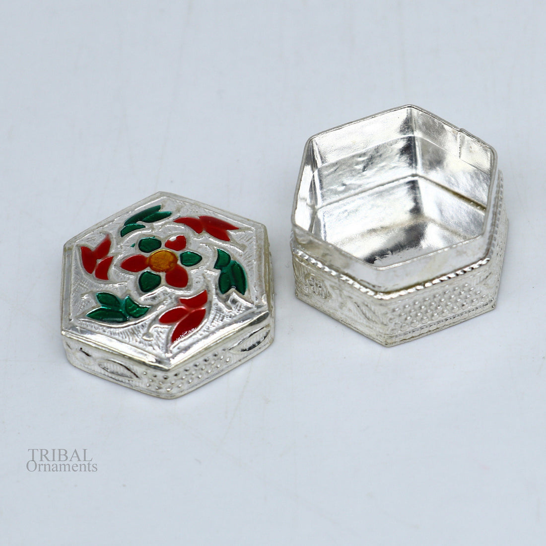 925 sterling silver vintage design brides gift kajal box, trinket box, sindur box, eyeliner box, silver utensils, best bridal gift stb344 - TRIBAL ORNAMENTS