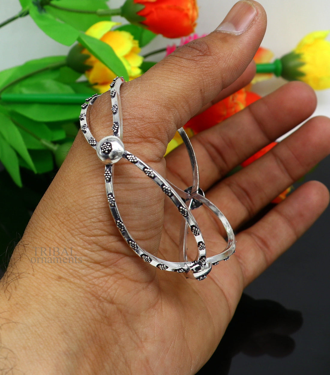 925 sterling silver handmade fabulous bangle bracelet kada gorgeous customized bride belly dance customized jewelry best gift jewelry ba140 - TRIBAL ORNAMENTS