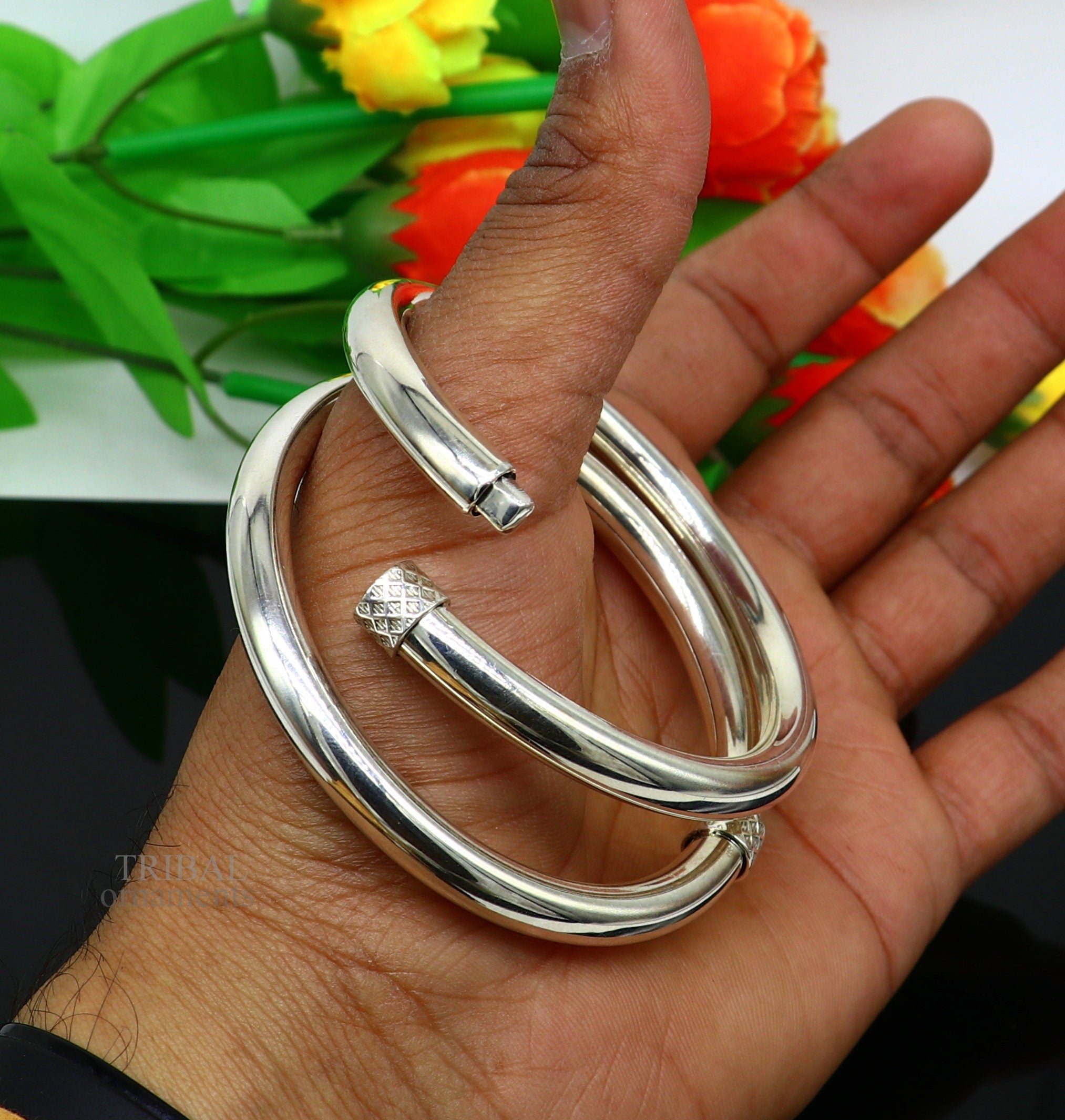 925 sterling silver handmade gorgeous bright shining bangle bracelet kada  fabulous unisex gifting jewelry personalized gift jewelry nsk263  TRIBAL  ORNAMENTS
