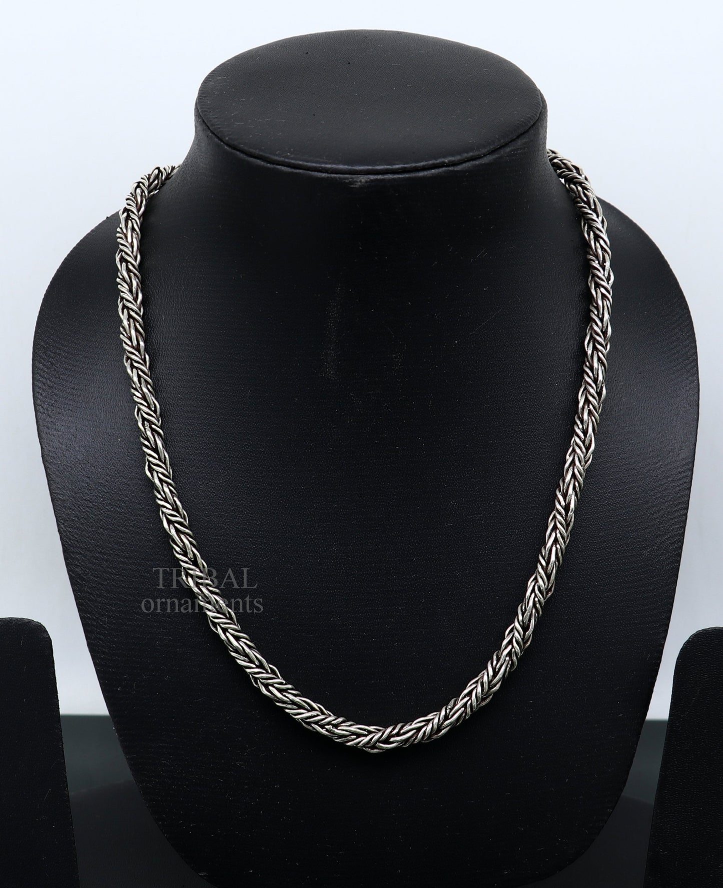 22 inches solid 925 sterling silver handmade rope chain, necklace chain, customized silver chain trendy gift ethnic jewelry ch146 - TRIBAL ORNAMENTS