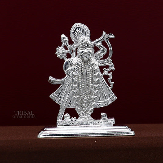 Divine lord krishna narayan avtar shri Nathji statue figurine solid silver article, best gift for decor your car front for blessing art472 - TRIBAL ORNAMENTS