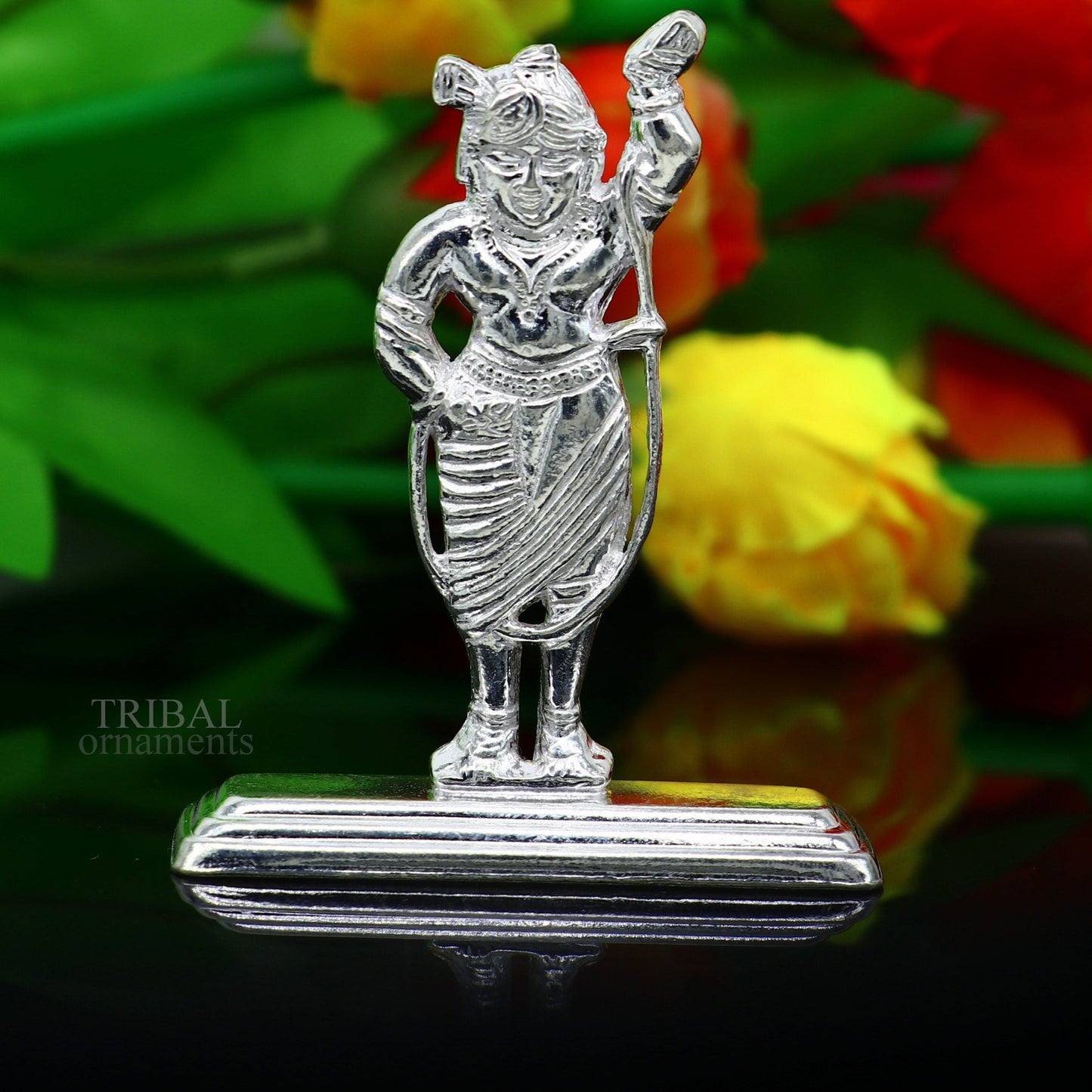 Silver lord krishna narayan avtar shri Nathji statue figurine, solid silver article, best gift for décor your car front for blessing art455 - TRIBAL ORNAMENTS