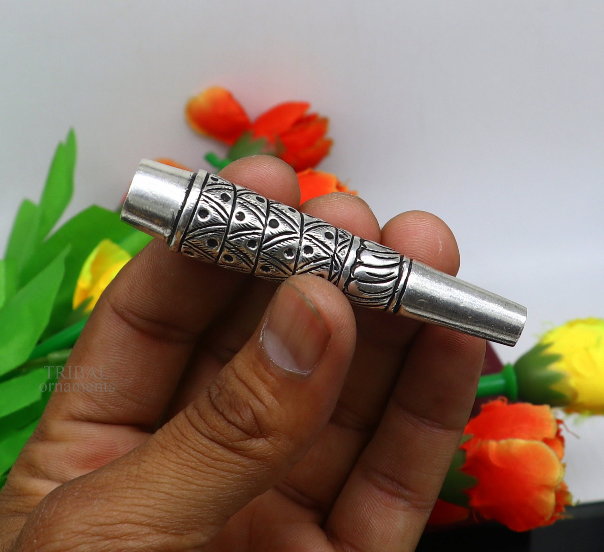 925 sterling silver handmade Nakshi, chitai work hukka/ hookah pipe, royal luxury vintage style hukah, tobacco pipe art477 - TRIBAL ORNAMENTS