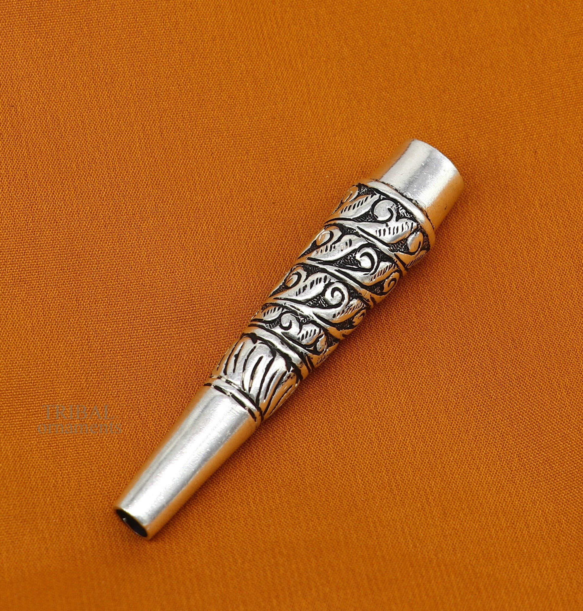 Tribal Ethnic 925 sterling silver handmade Nakshi, chitai work hukka/ hookah pipe, royal luxury vintage style hukah, tobacco pipe art476 - TRIBAL ORNAMENTS