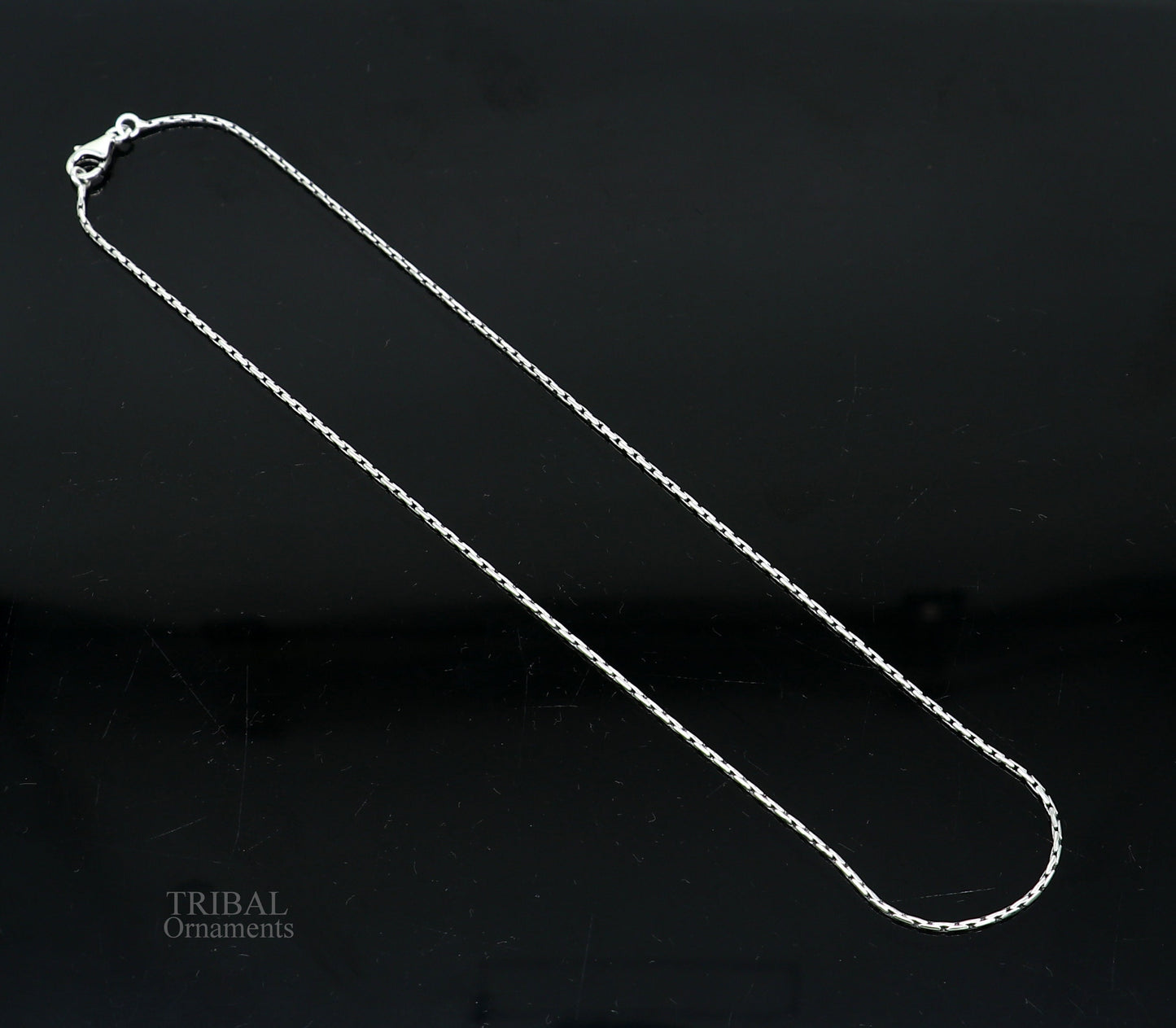 All size 1mm 925 sterling silver handmade solid fancy stylish silver chain necklace baht chain best gifting jewelry from India ch152 - TRIBAL ORNAMENTS