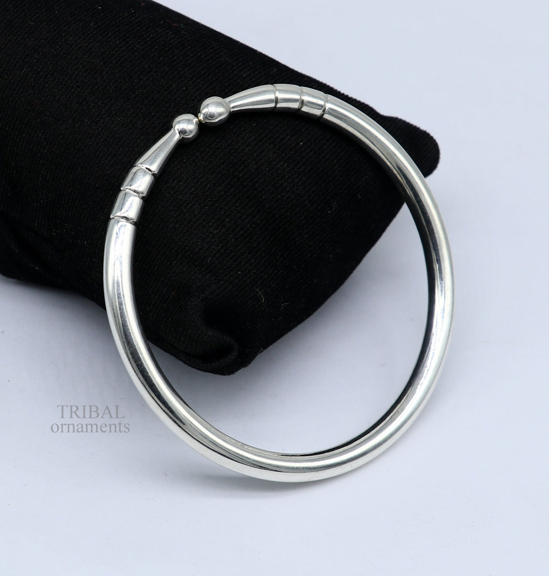 5mm 925 Solid sterling silver handmade design plain shiny bangle bracelet adjustable kada, best personalized gift for unisex nsk430 - TRIBAL ORNAMENTS