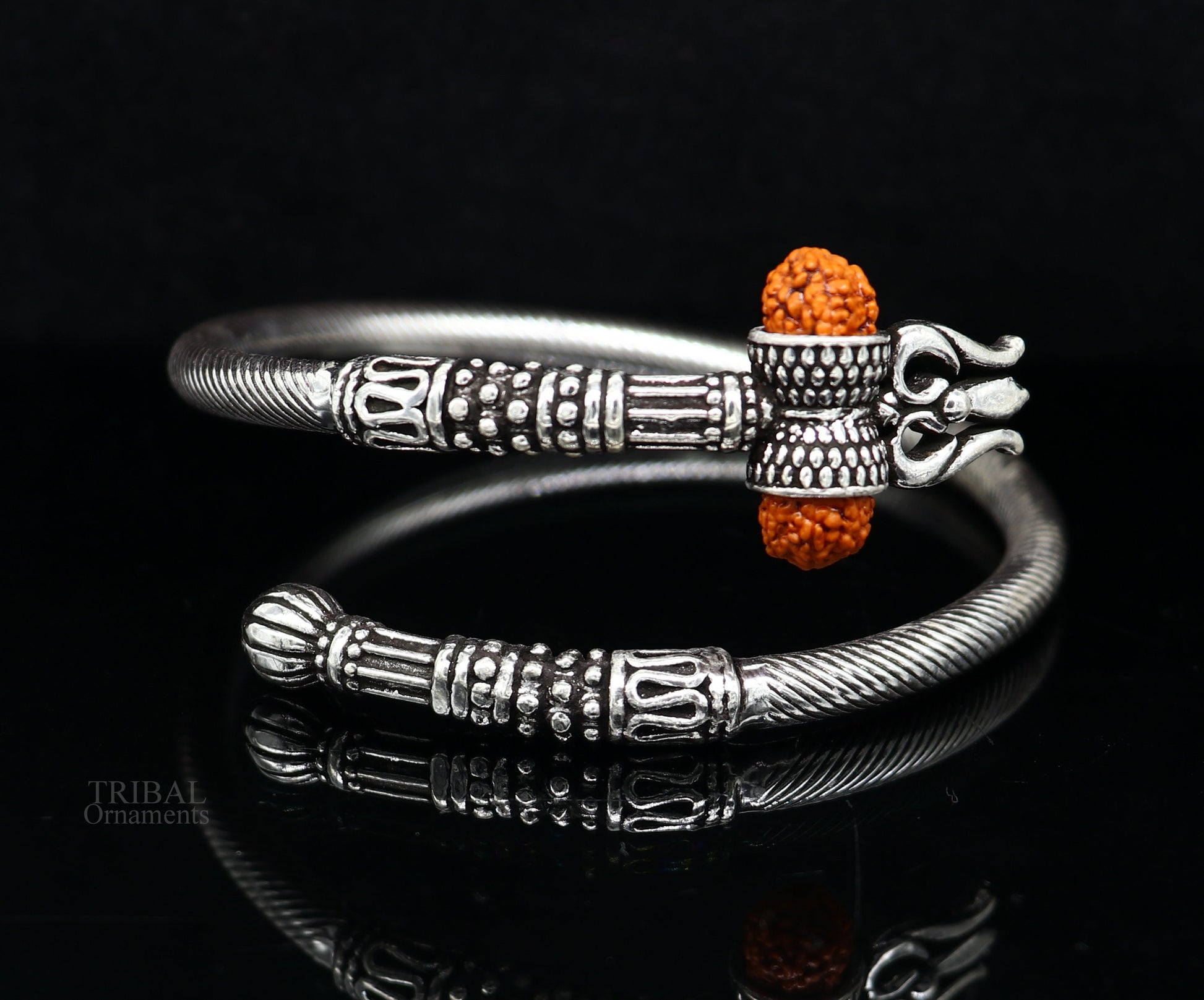 925 sterling silver idol shiva trident or trishul bangle, pretty customized Babubali bangle kada bracelet unisex designer jewelry nssk676 - TRIBAL ORNAMENTS