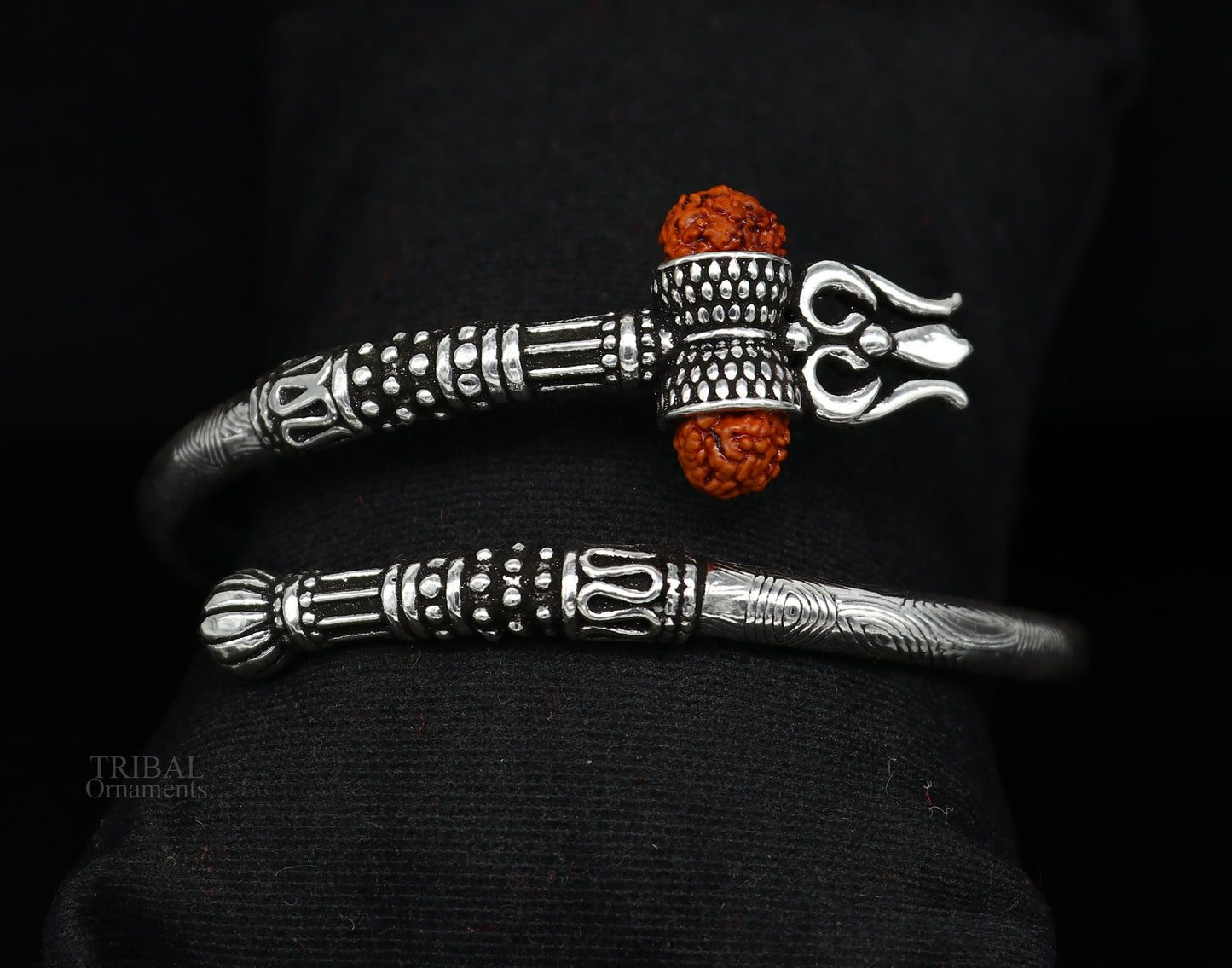 925 sterling silver idol shiva trident or trishul bangle, pretty customized Babubali bangle kada bracelet unisex designer jewelry nssk668 - TRIBAL ORNAMENTS