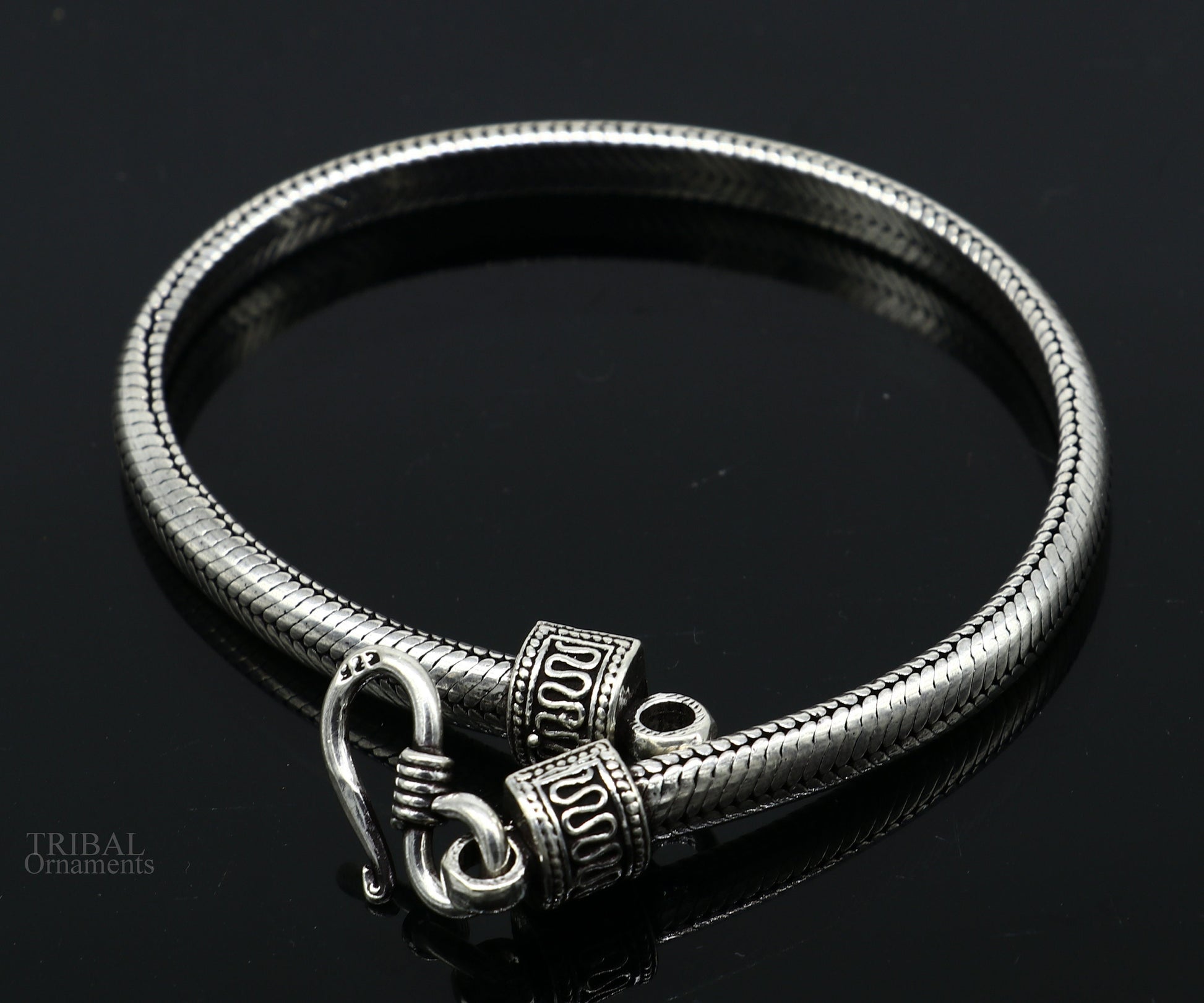 5.5mm 925 Sterling Silver Handmade Snake Chain Bracelet, D Shape Chain Bracelet, Half Round Snake Chain Bracelet Stylish Jewelry sbr261