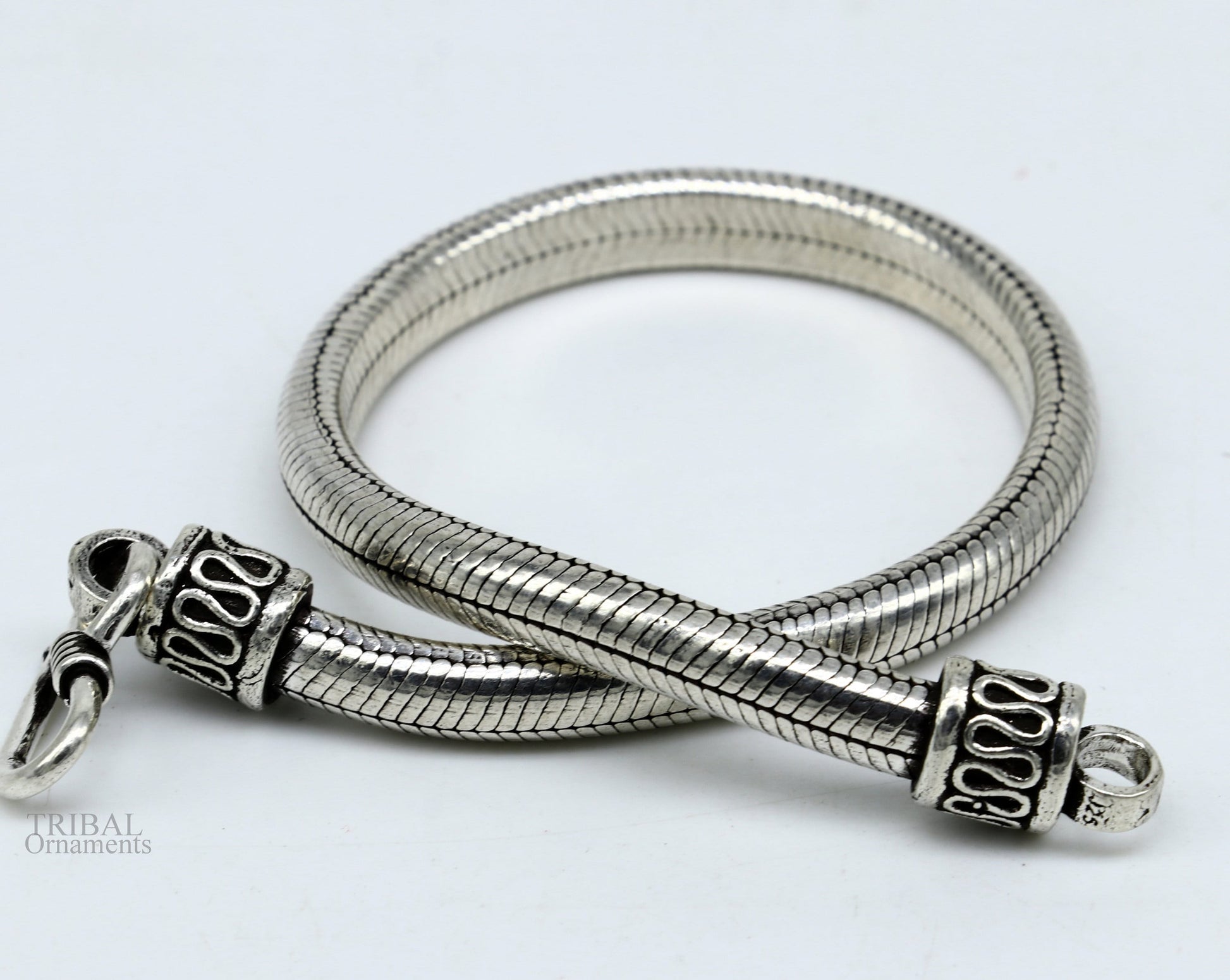 5.5mm 925 sterling silver handmade snake chain bracelet, D shape chain bracelet, half round snake chain bracelet stylish jewelry sbr261 - TRIBAL ORNAMENTS