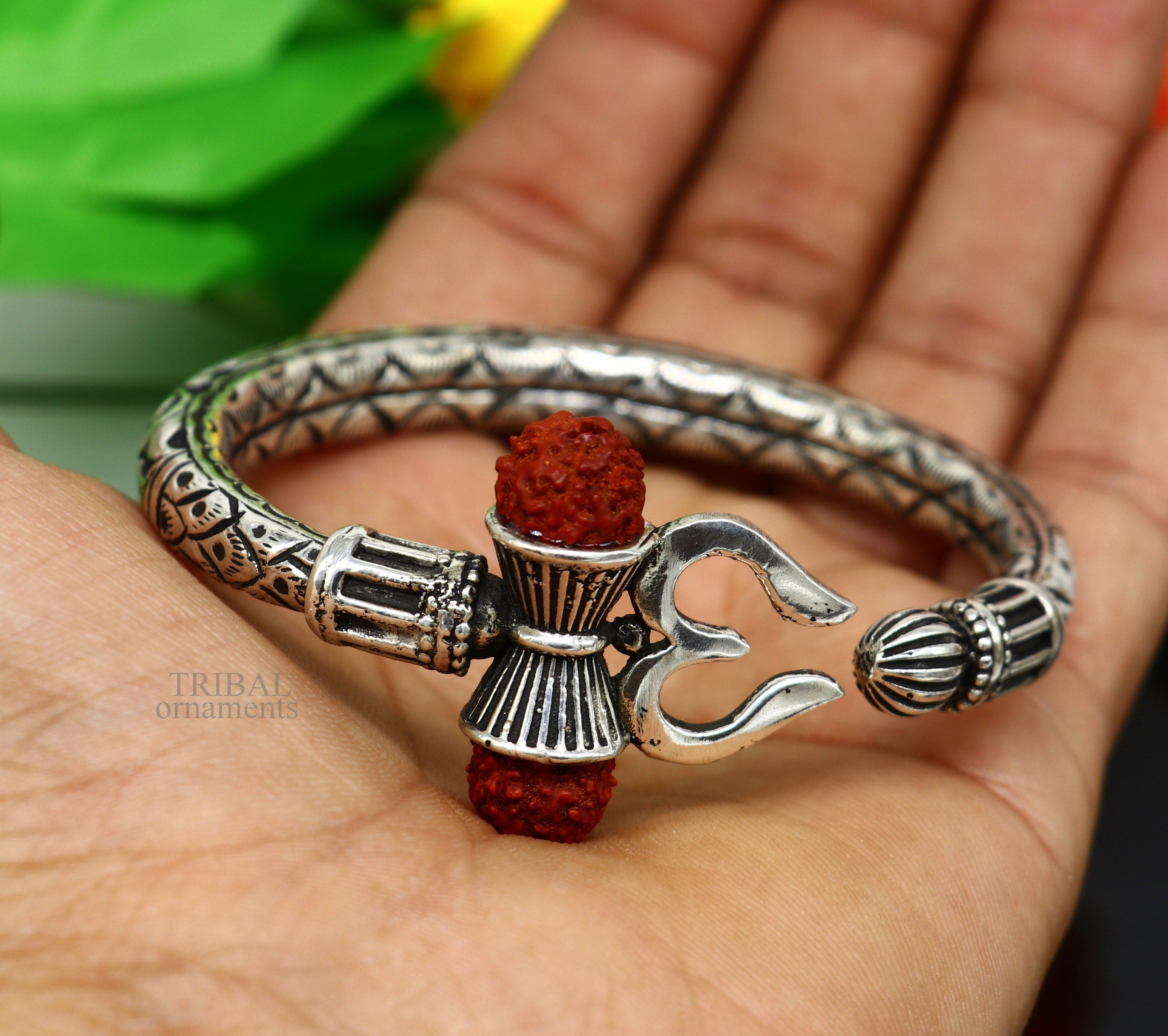Buy Om Shiv Trishul Rudraksha Silver Bracelet Online - Buy Spiritual  Products