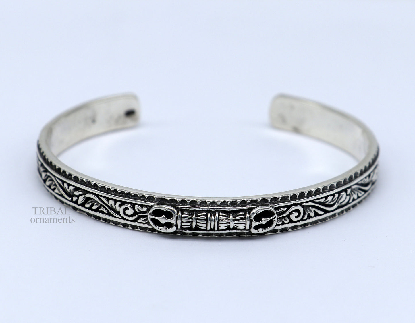 925 sterling silver handmade vintage design Divine Bangle cuff bracelet kada, best unisex tribal gifting jewelry cuff115 - TRIBAL ORNAMENTS