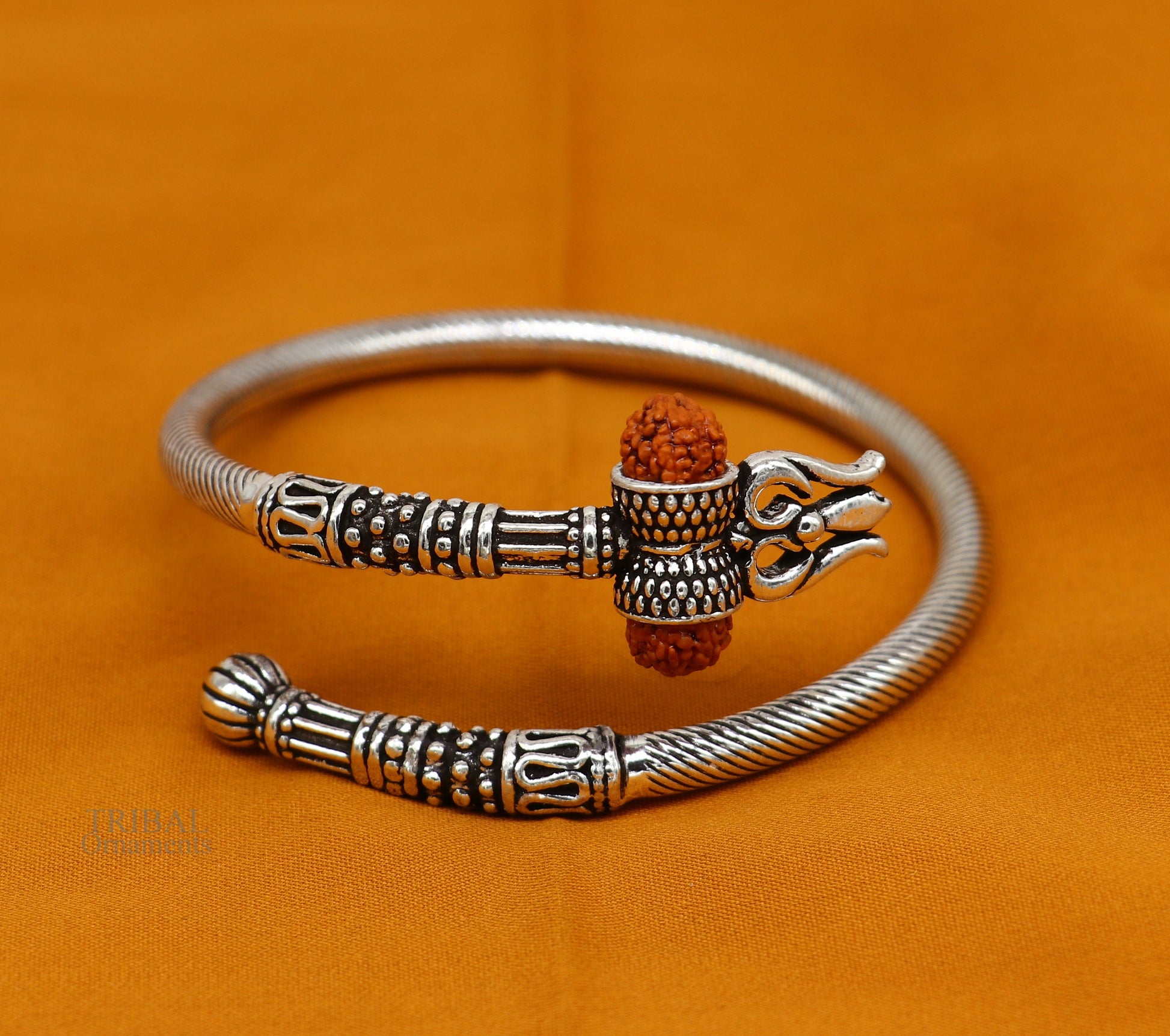 925 sterling silver idol shiva trident or trishul bangle, pretty customized Babubali bangle kada bracelet unisex designer jewelry nssk676 - TRIBAL ORNAMENTS