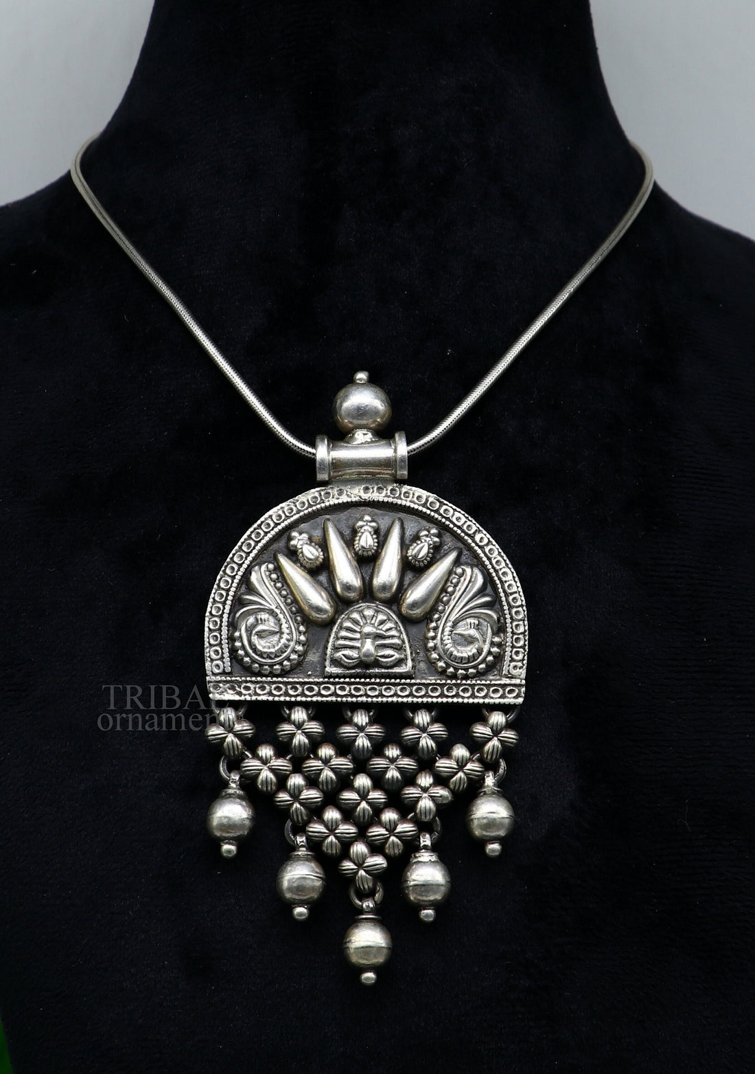 925 sterling silver handcrafted indian tribal ethnic pendant antique design wedding charm pendant necklace jewelry india ssp1513 - TRIBAL ORNAMENTS