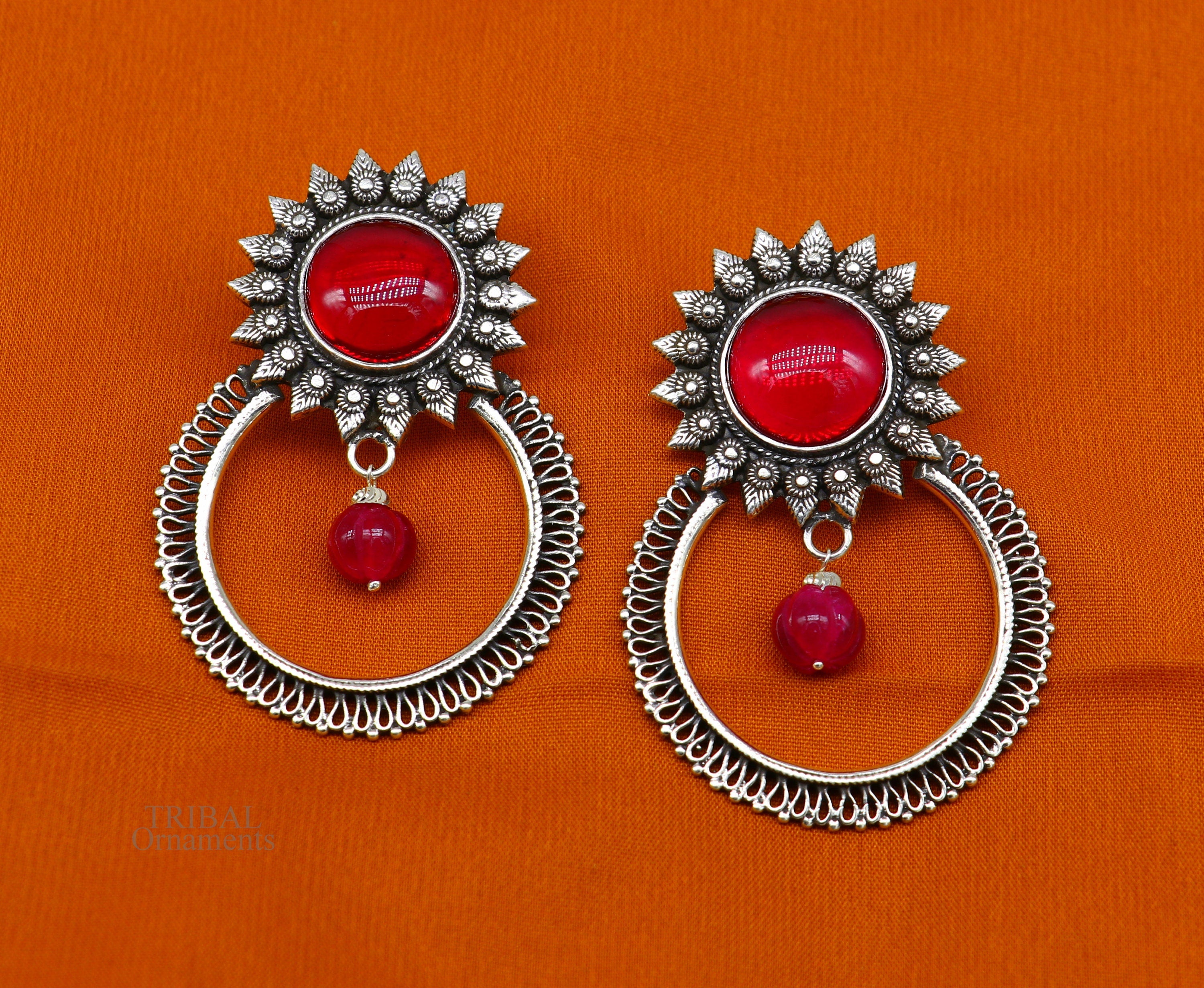 Enamel Fusion Floral Jhumka Earring-Red