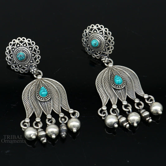 925 sterling silver handmade Excellent lotus design fabulous stud earrings stylish drop dangle modern jewelry for girl's ear1126 - TRIBAL ORNAMENTS