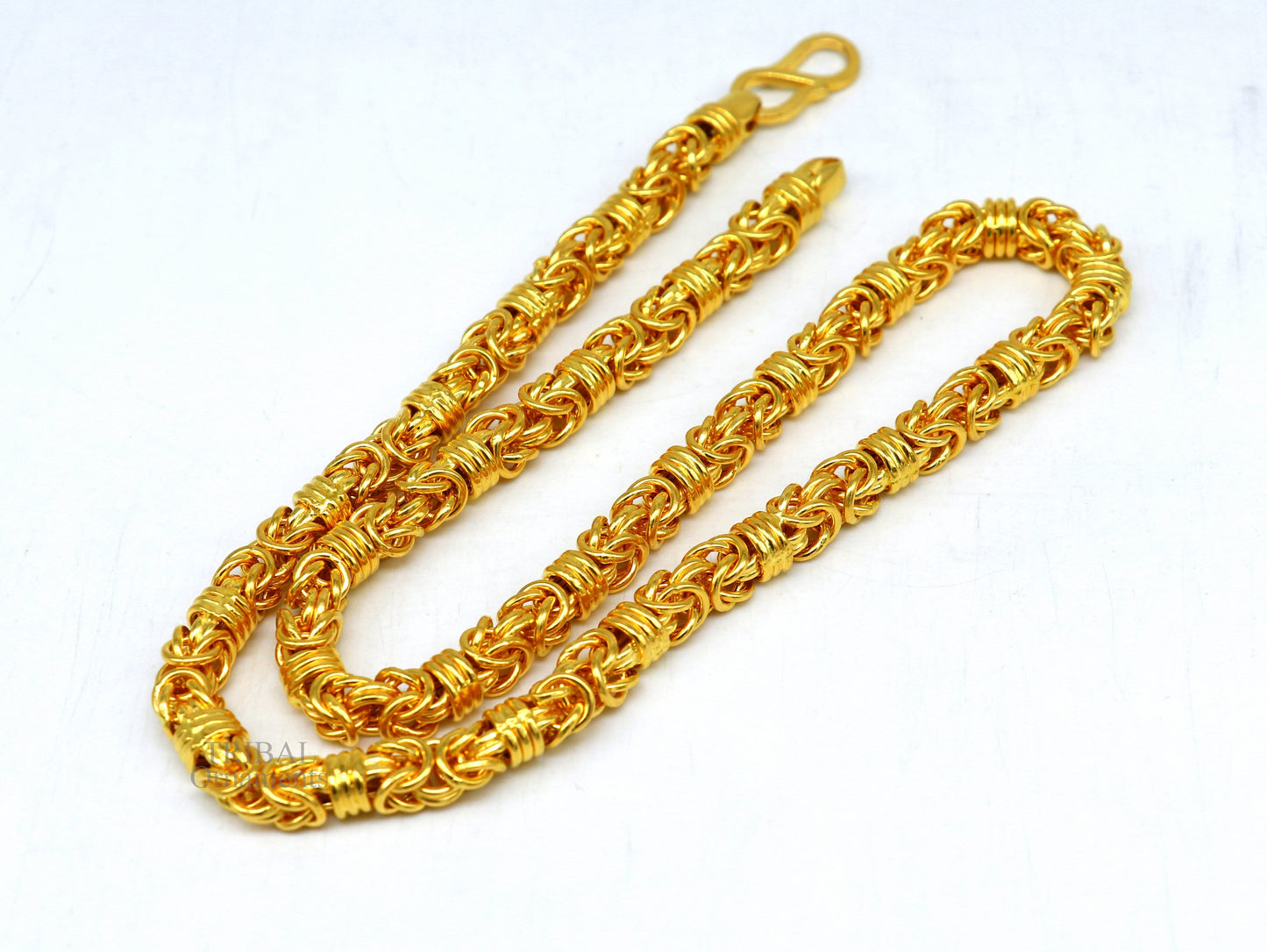 Exclusive 18 kt 30 inches yellow gold handmade fabulous byzantine stylish chain necklace unisex gifting jewelry best gifting wedding ch539 - TRIBAL ORNAMENTS