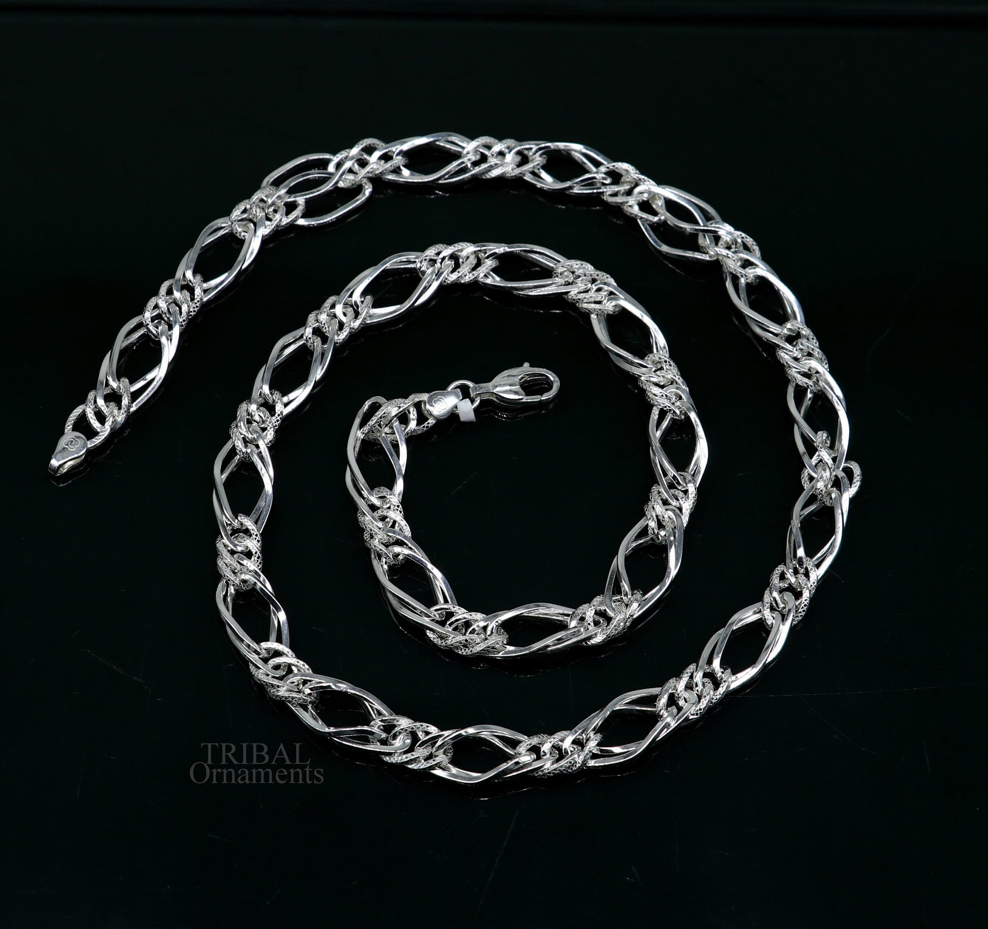 Amazing unique stylish 20" 925 sterling silver 6mm handmade amazing chain necklace excellent gifting jewelry, men's chain necklace nch341 - TRIBAL ORNAMENTS