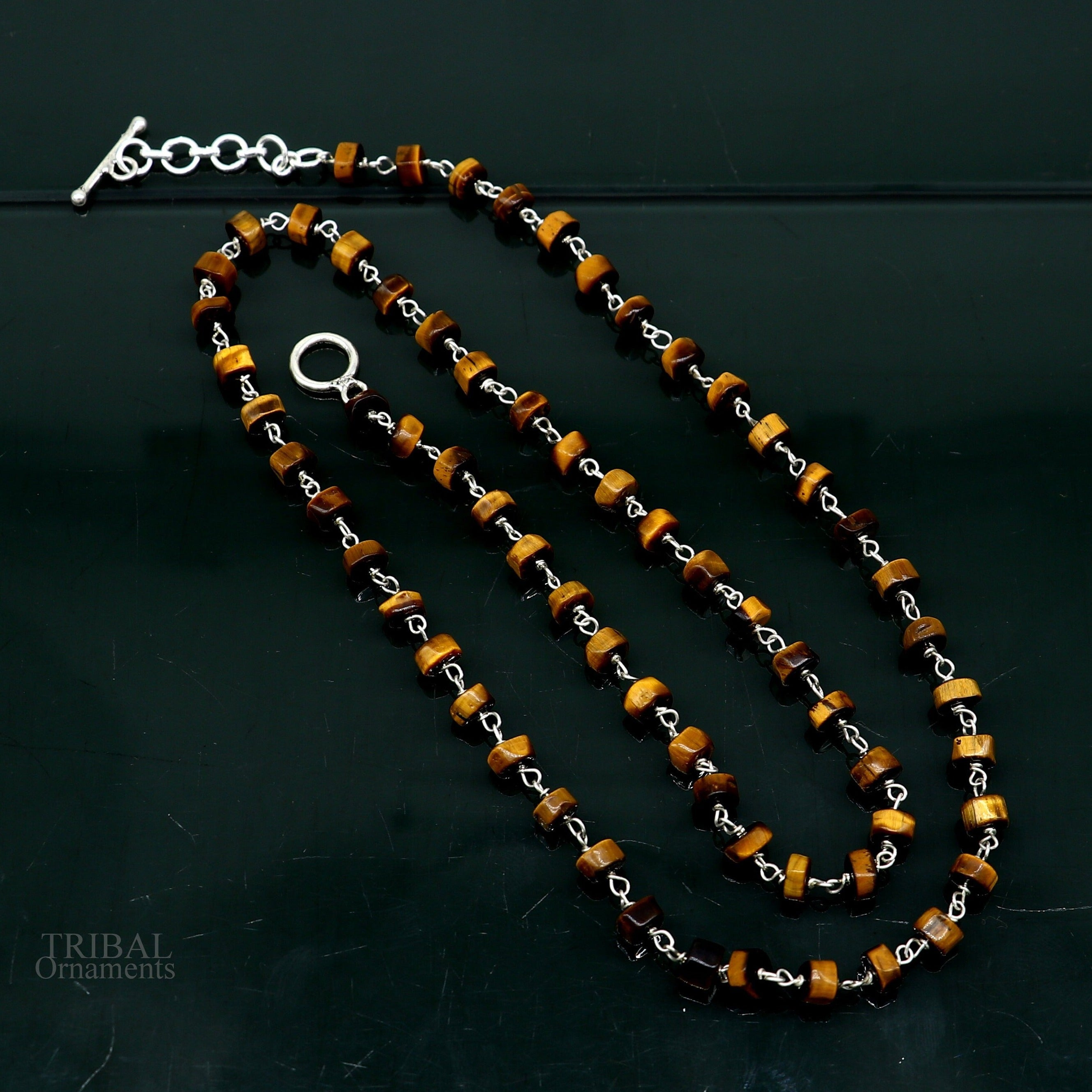 Tibetan Gemstone & Wood Boho Necklace