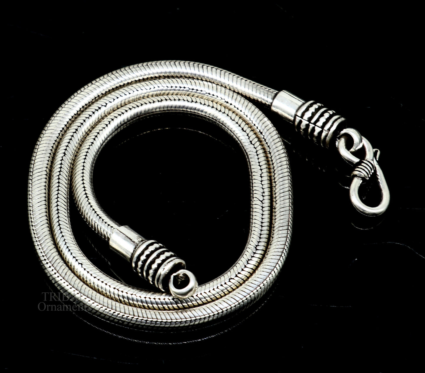4 mm screw chain 925 sterling silver handmade snake chain pendant chain, necklace chain, oxidized silver trendy chain  necklace ch158 - TRIBAL ORNAMENTS