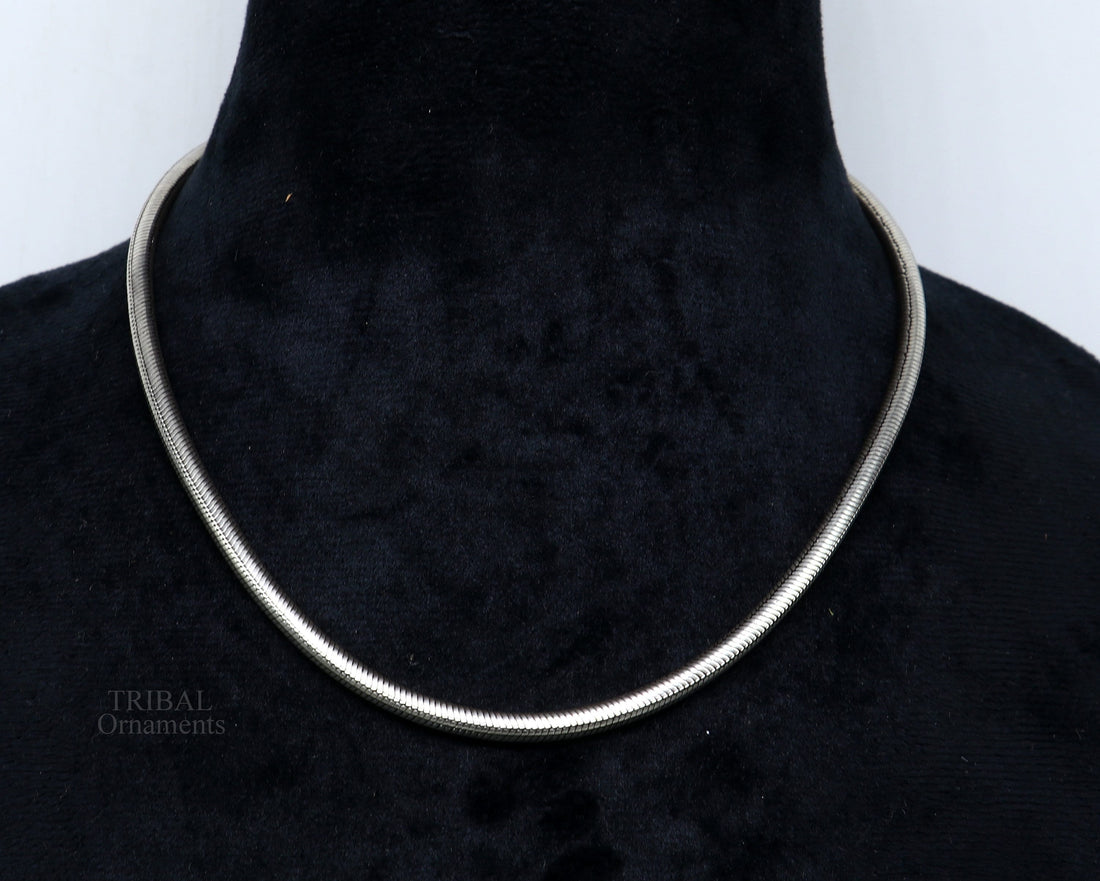 4 mm screw chain 925 sterling silver handmade snake chain pendant chain, necklace chain, oxidized silver trendy chain  necklace ch158 - TRIBAL ORNAMENTS