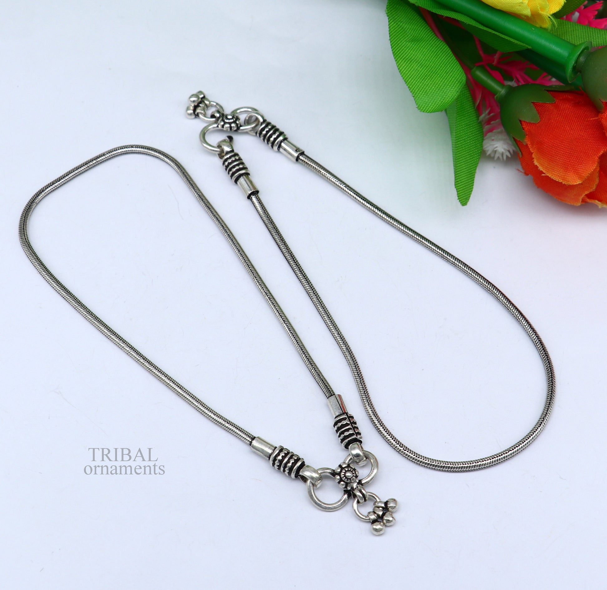 925 sterling silver round snake chain ankle bracelet, excellent customized trendy stylish anklets bracelet belly dance jewelry nank427 - TRIBAL ORNAMENTS